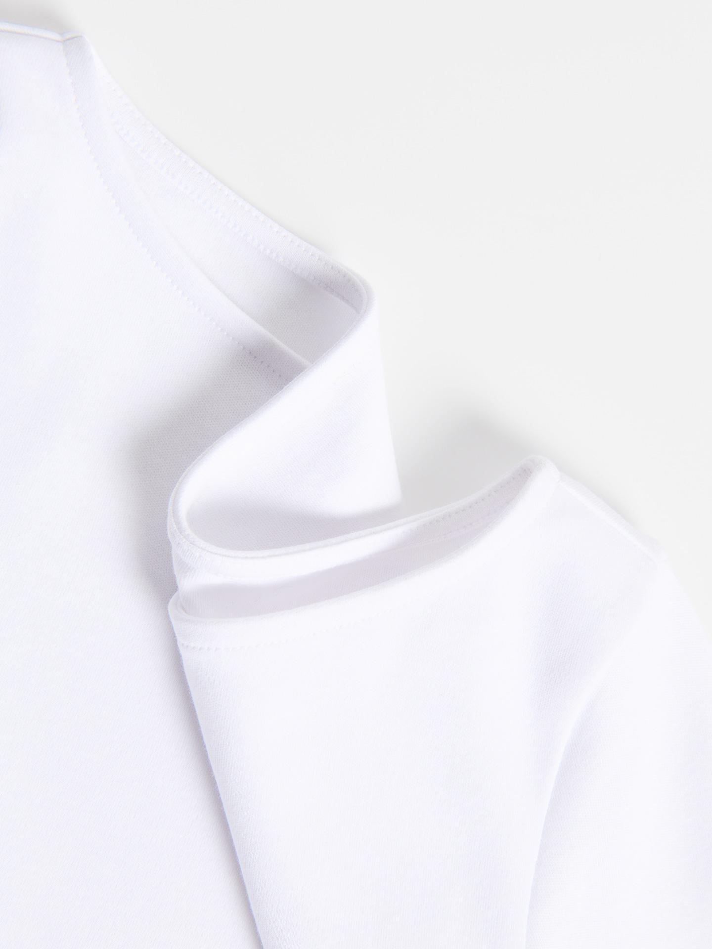 White Cotton Rich Long Sleeve T-Shirt, White, large image number 4