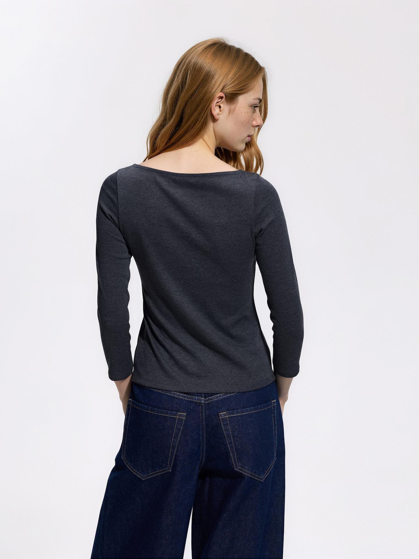 Grey Cotton Rich Long Sleeve T-Shirt, Grey, medium