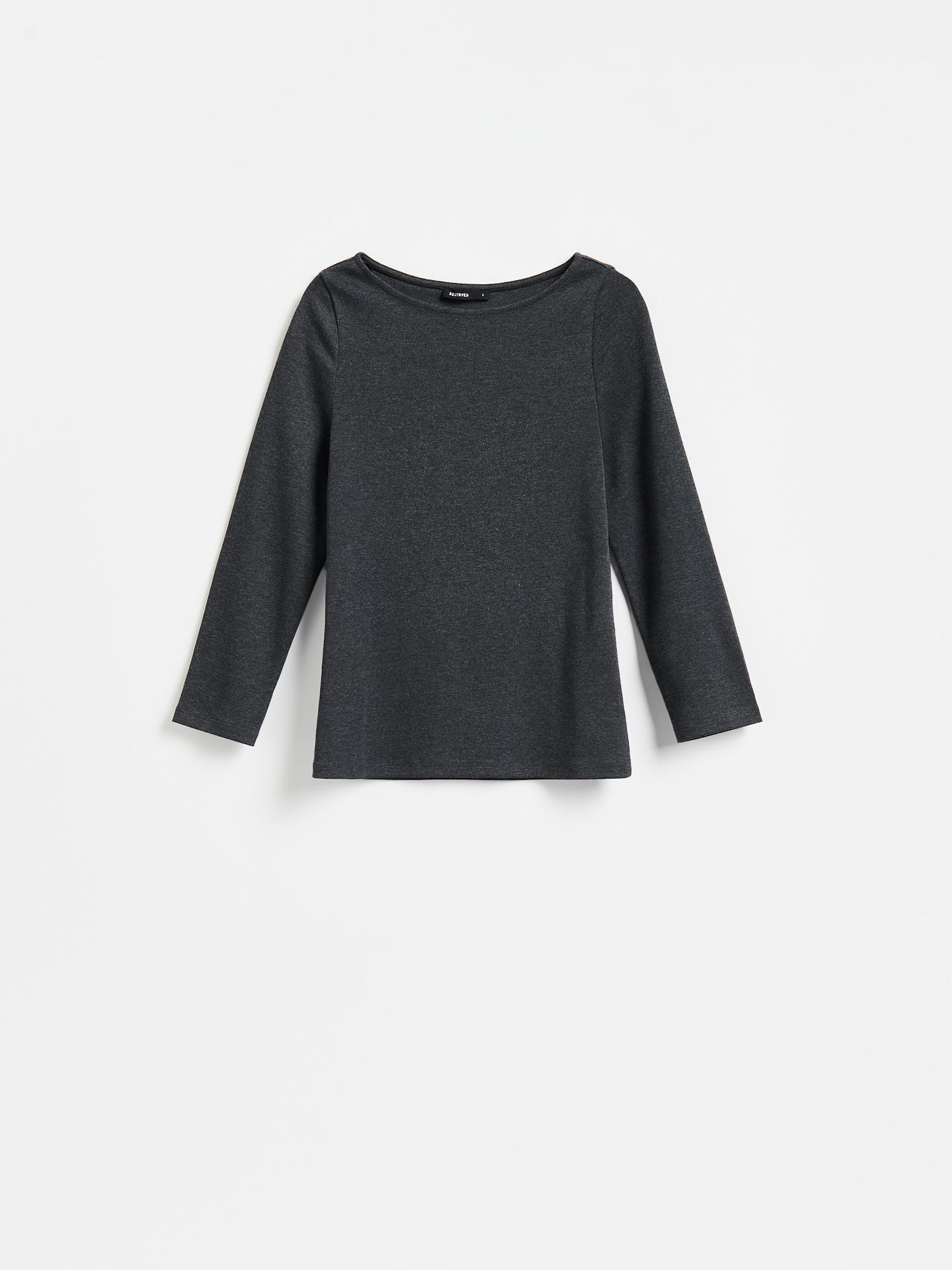 Grey Cotton Rich Long Sleeve T-Shirt, Grey, large image number 3