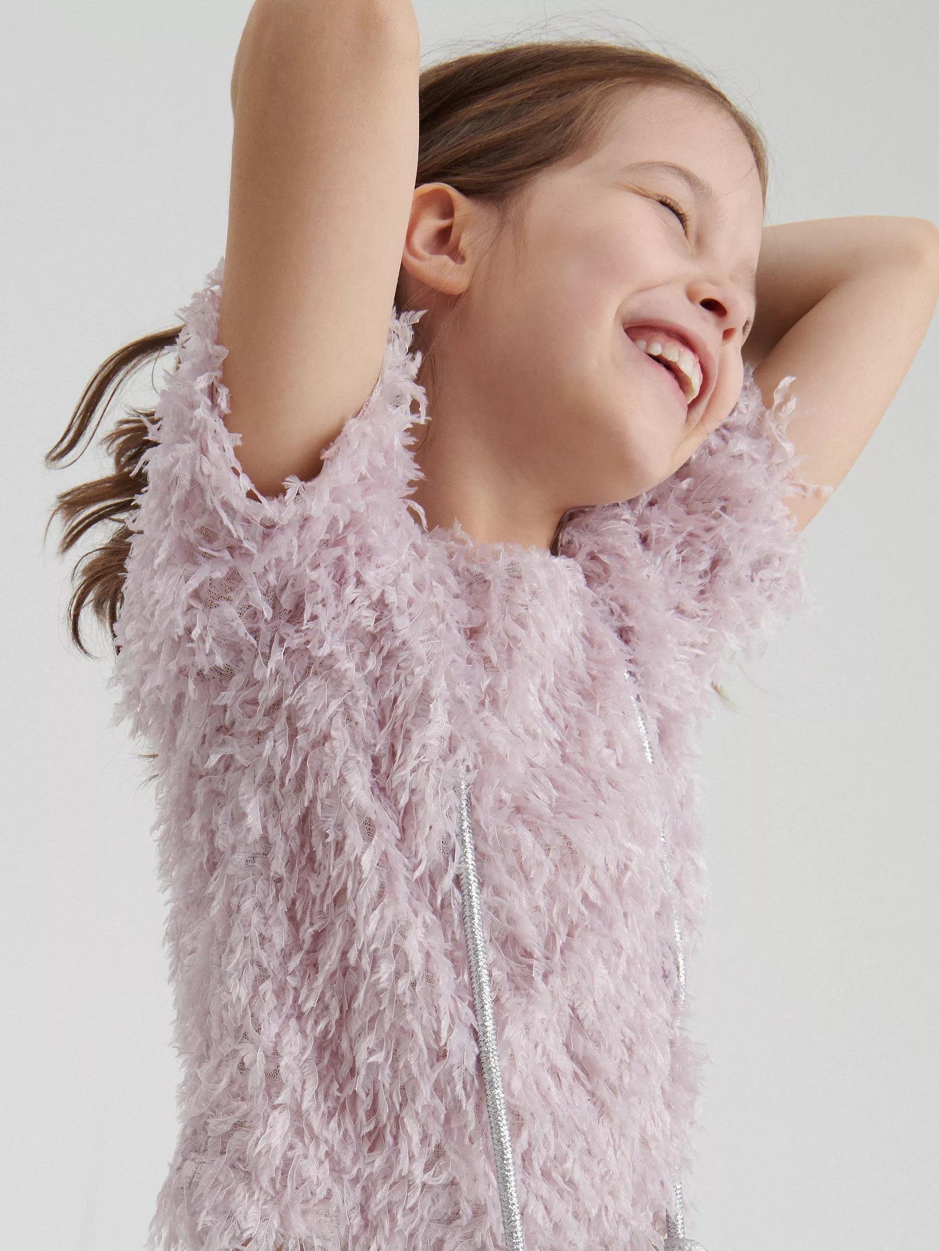 Lavender Blouse With Feathers, Kids Girl, , large image number 0