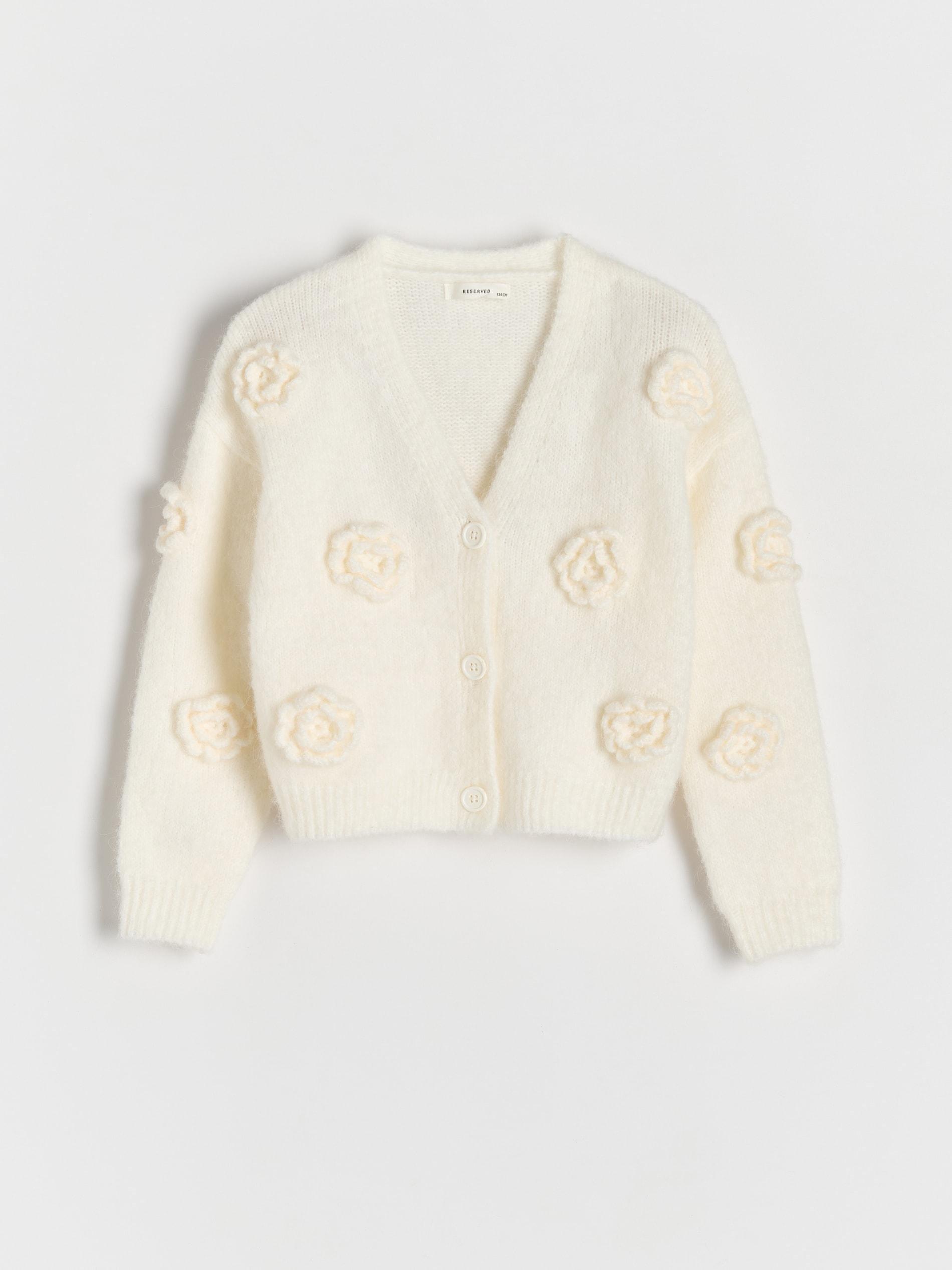 Cream Floral Print Cardigan, , large image number 2