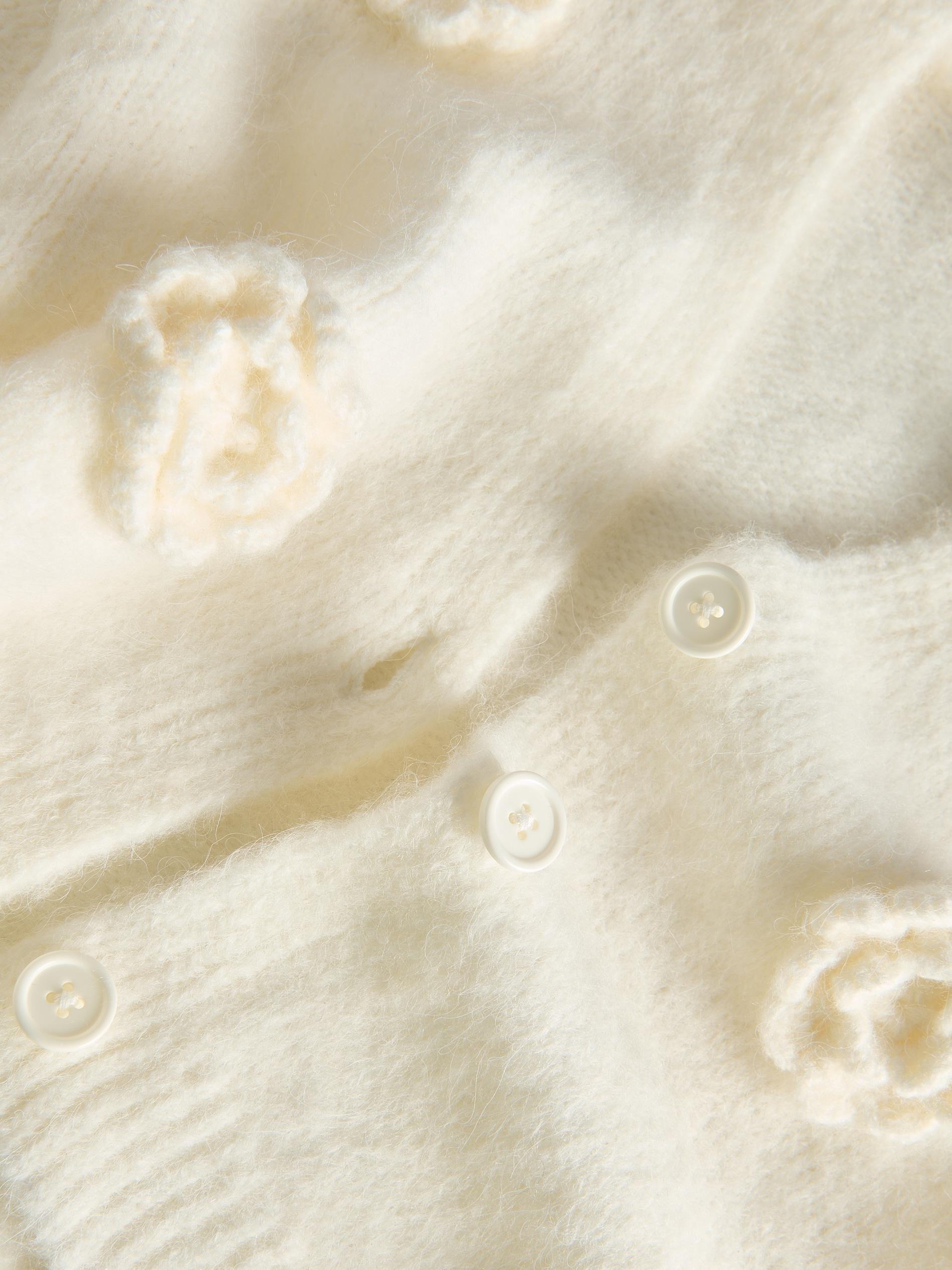Cream Floral Print Cardigan, , large image number 3