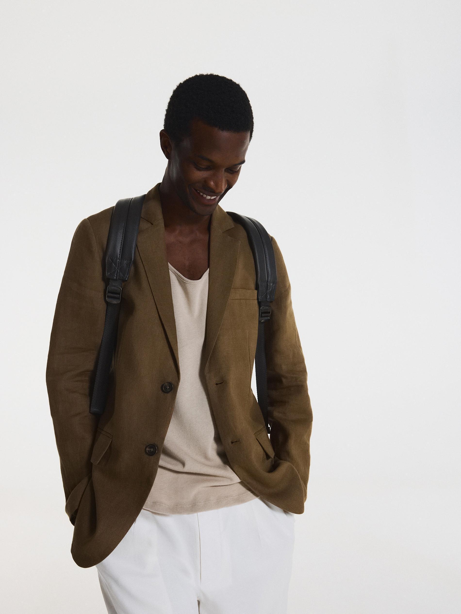 Brown Faux Leather Backpack, Brown, large image number 5