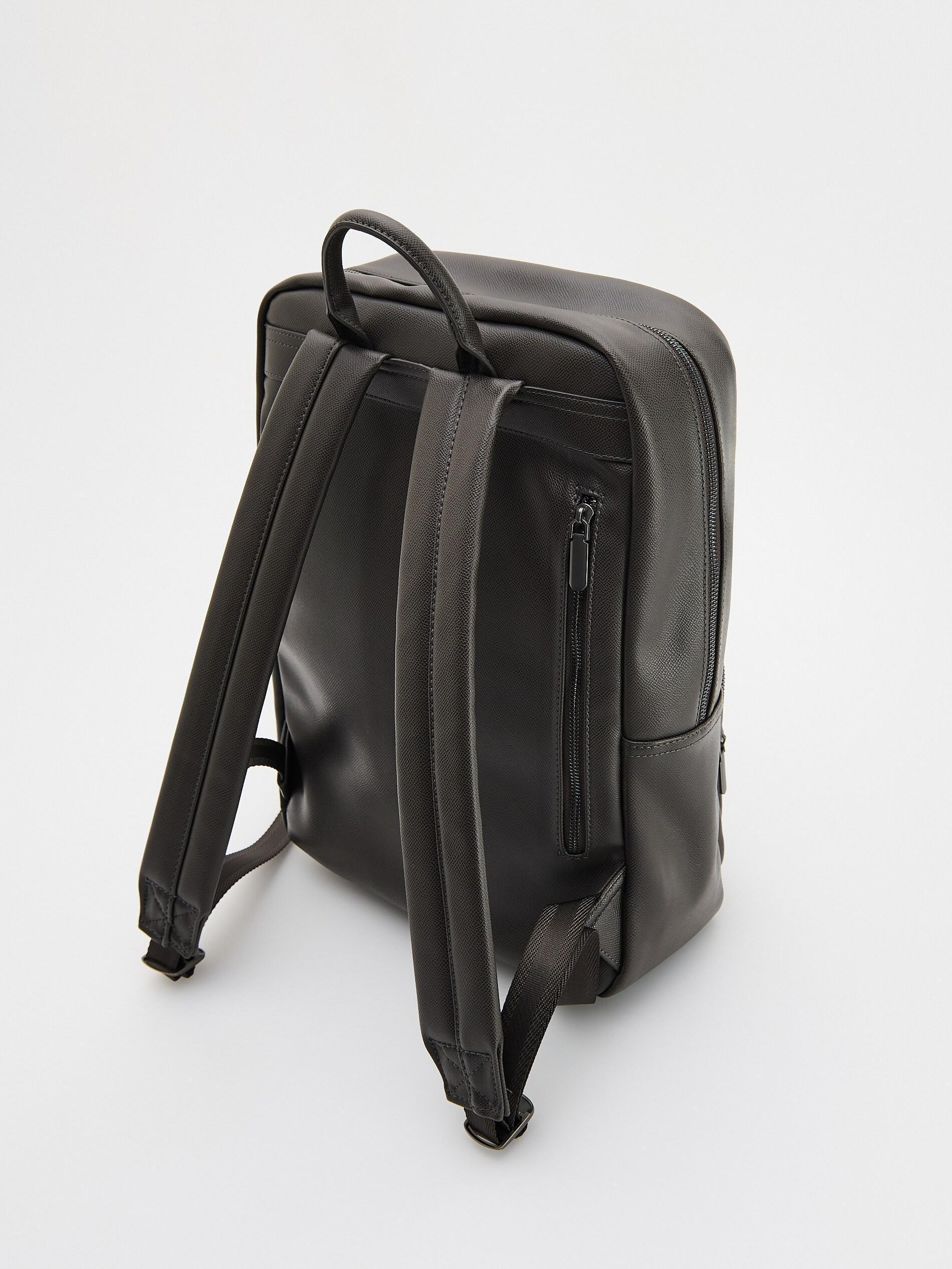 Brown Faux Leather Backpack, Brown, large image number 6