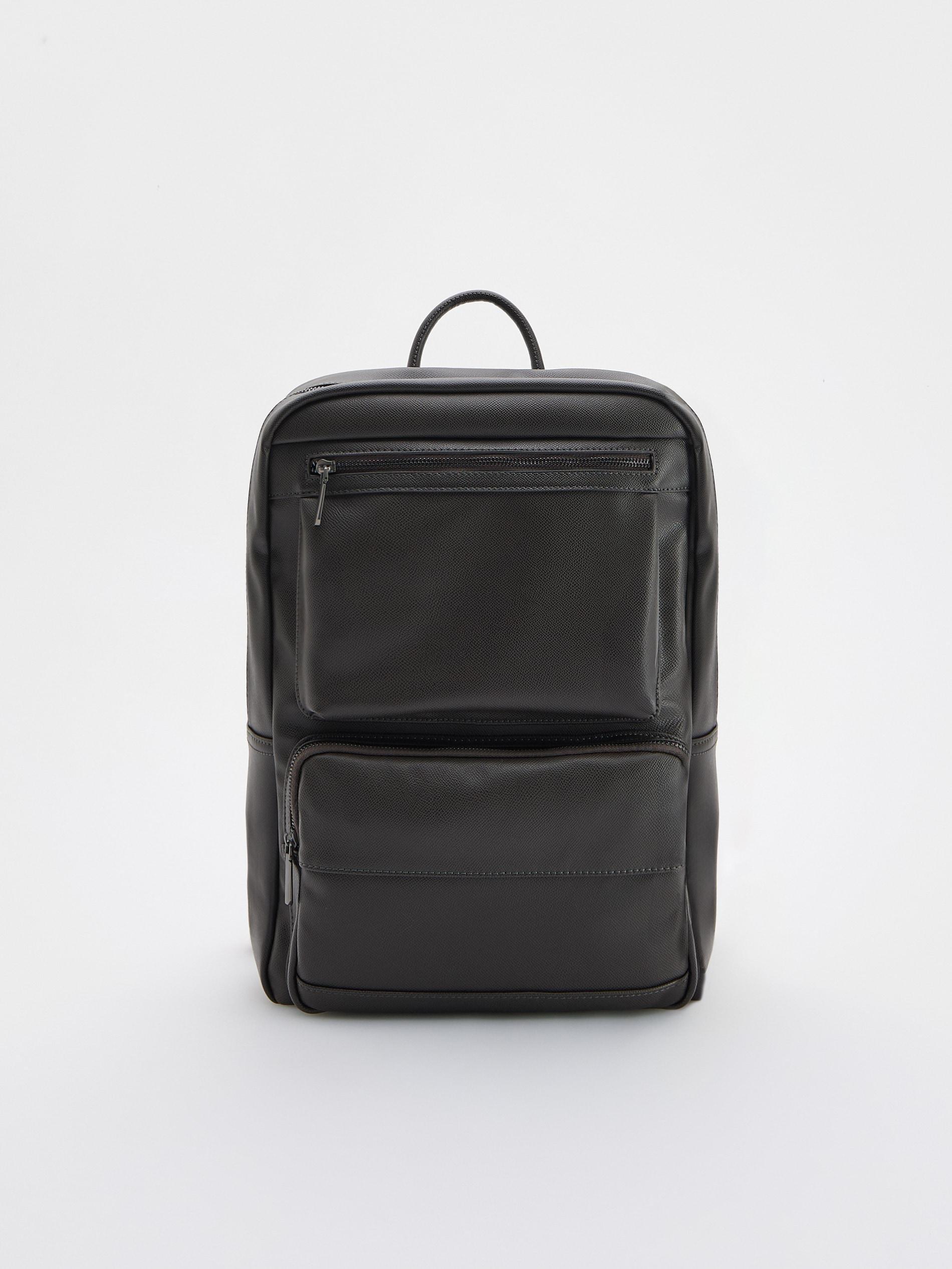 Brown Faux Leather Backpack, Brown, large image number 7