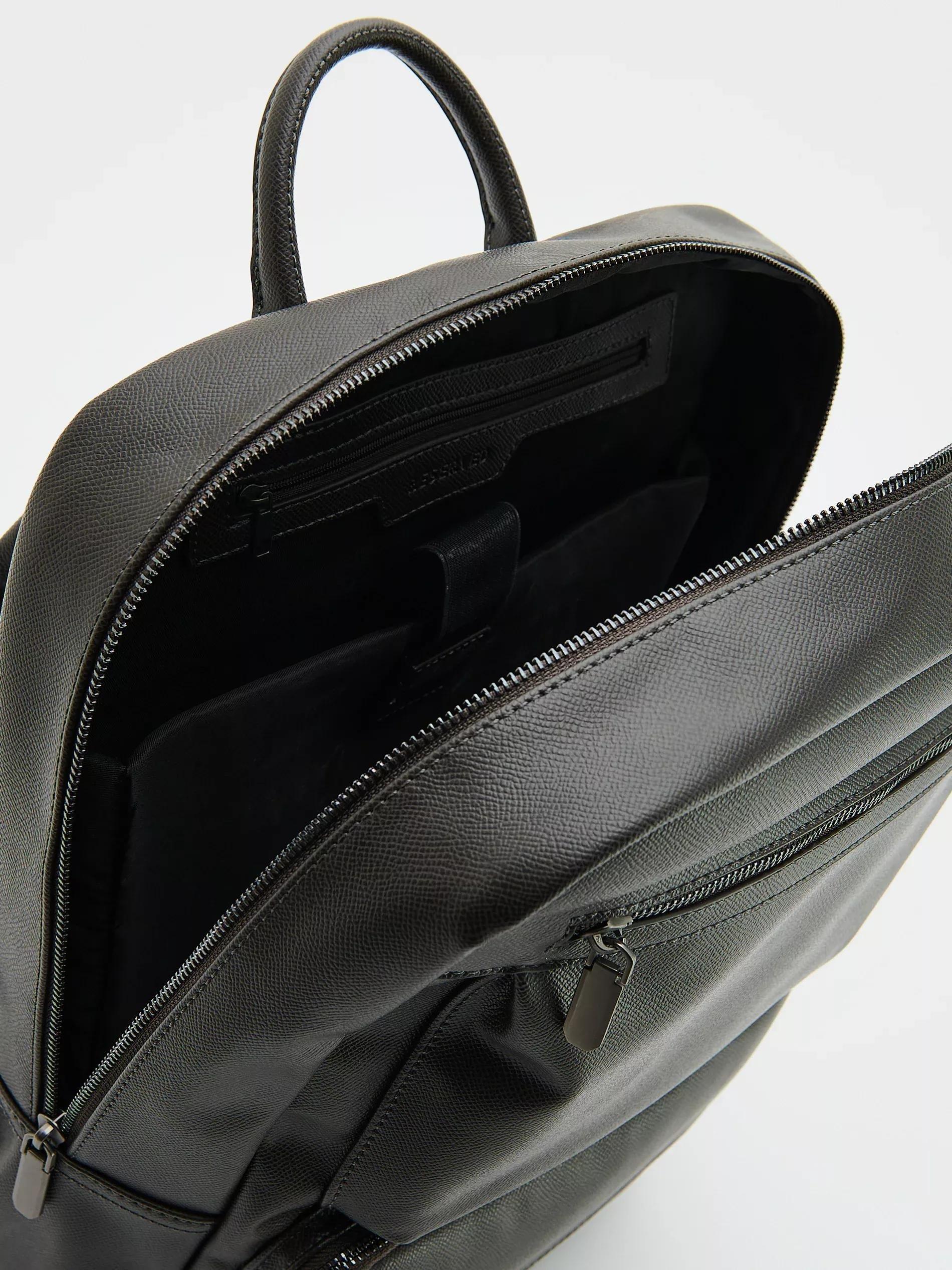 Brown Faux Leather Backpack, Brown, large image number 8