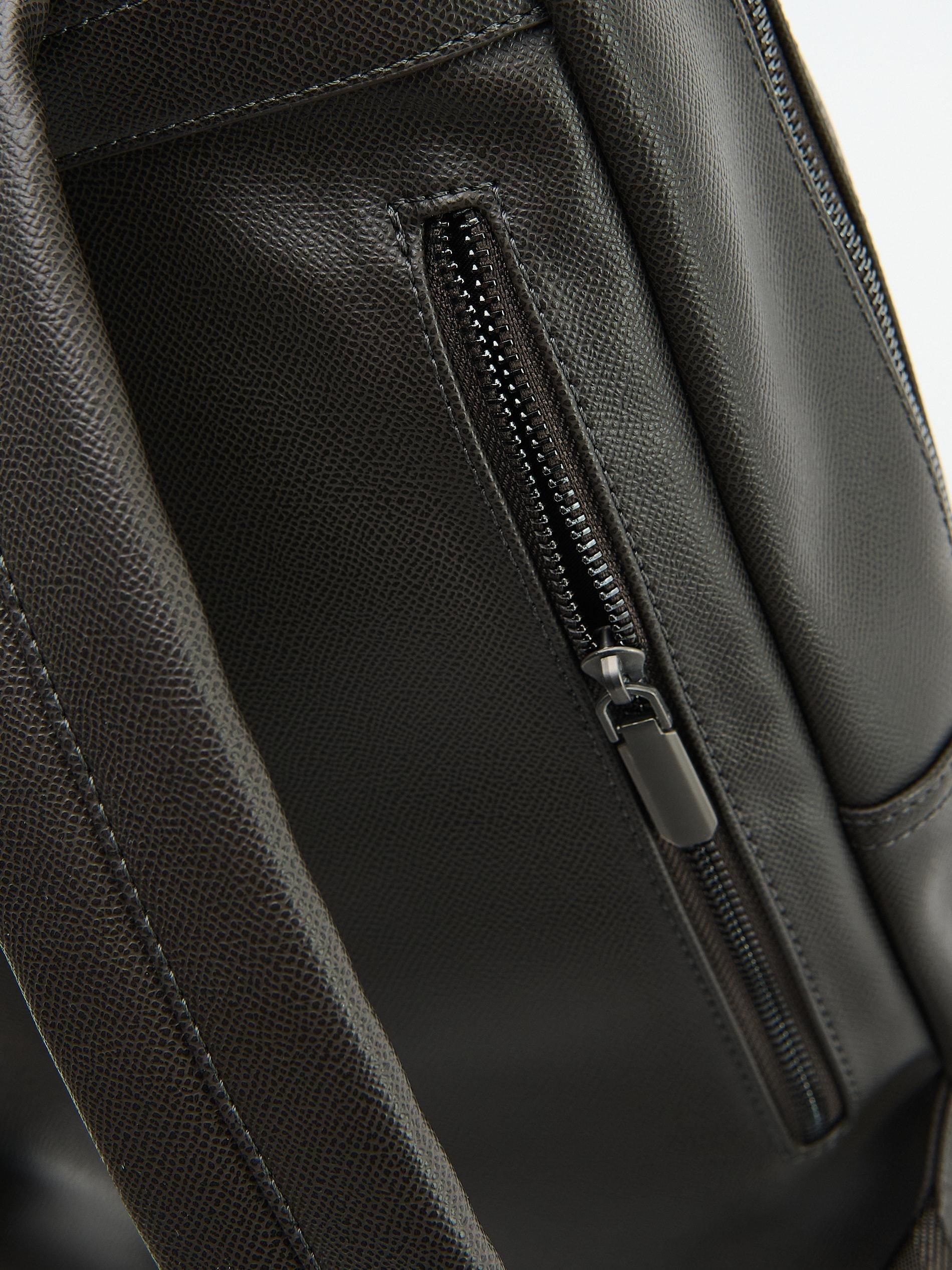 Brown Faux Leather Backpack, Brown, large image number 10