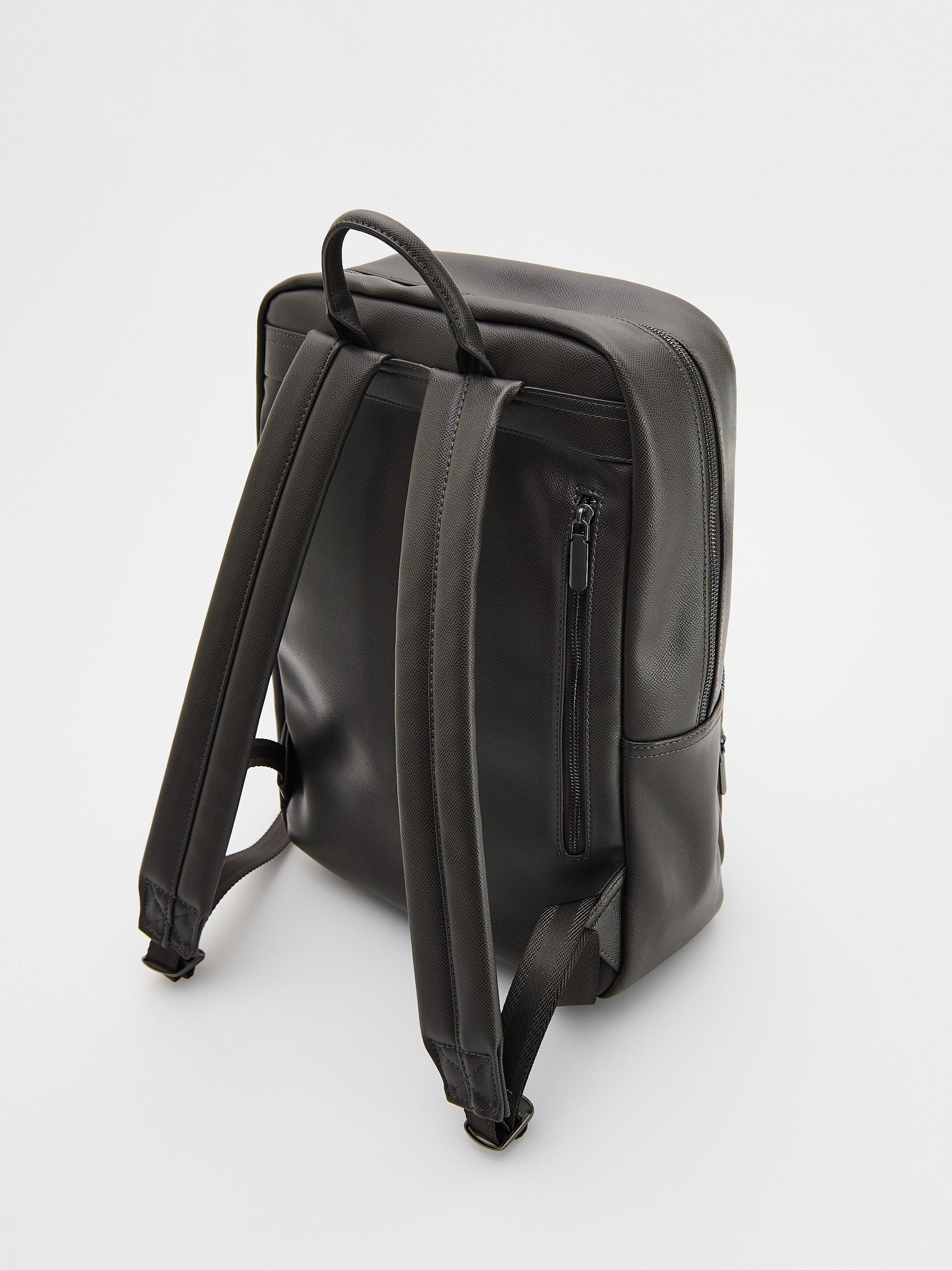 Brown Faux Leather Backpack, Brown, large image number 11