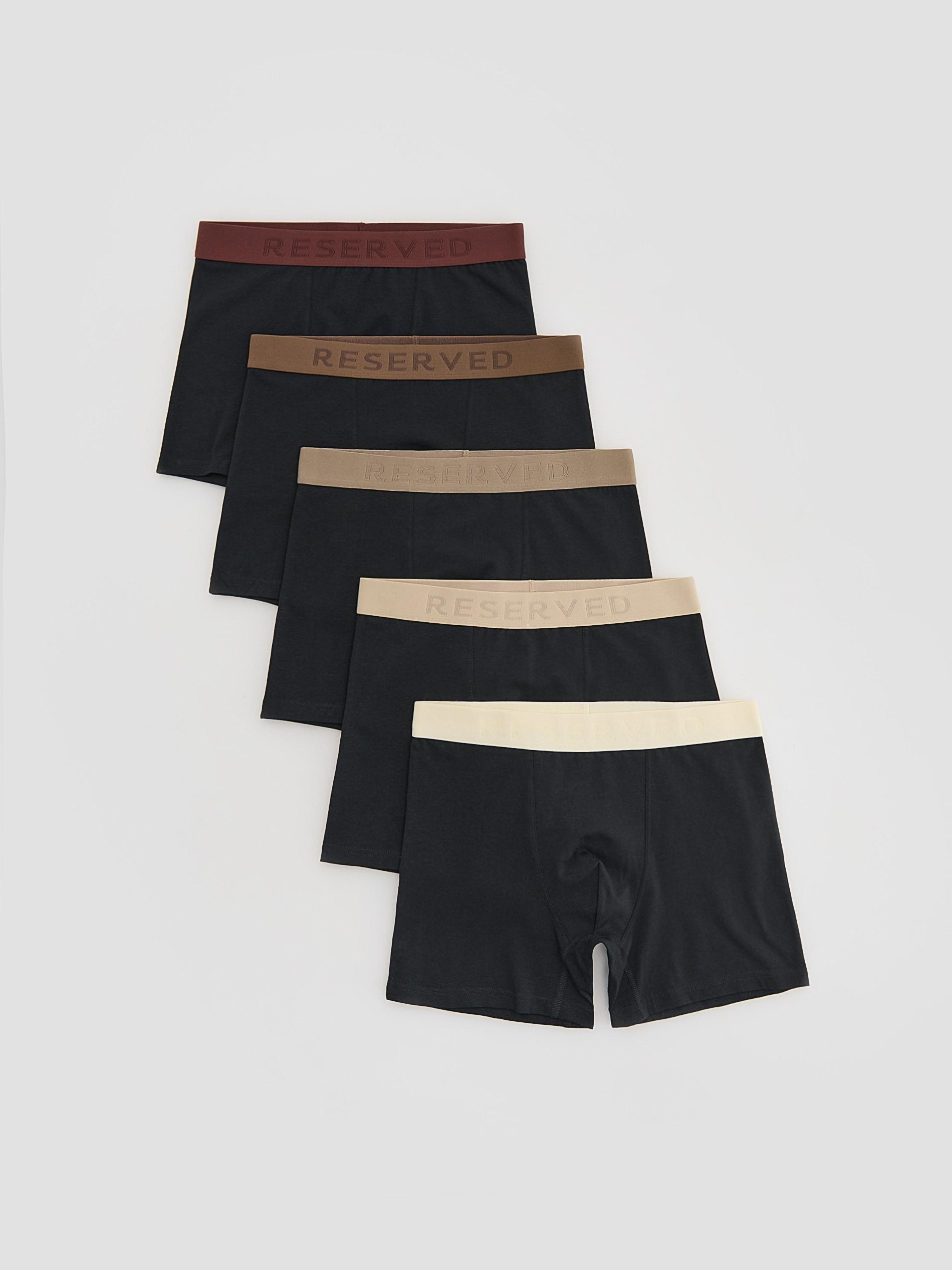 Black Long Boxers 5 Pack, Black, large image number 0