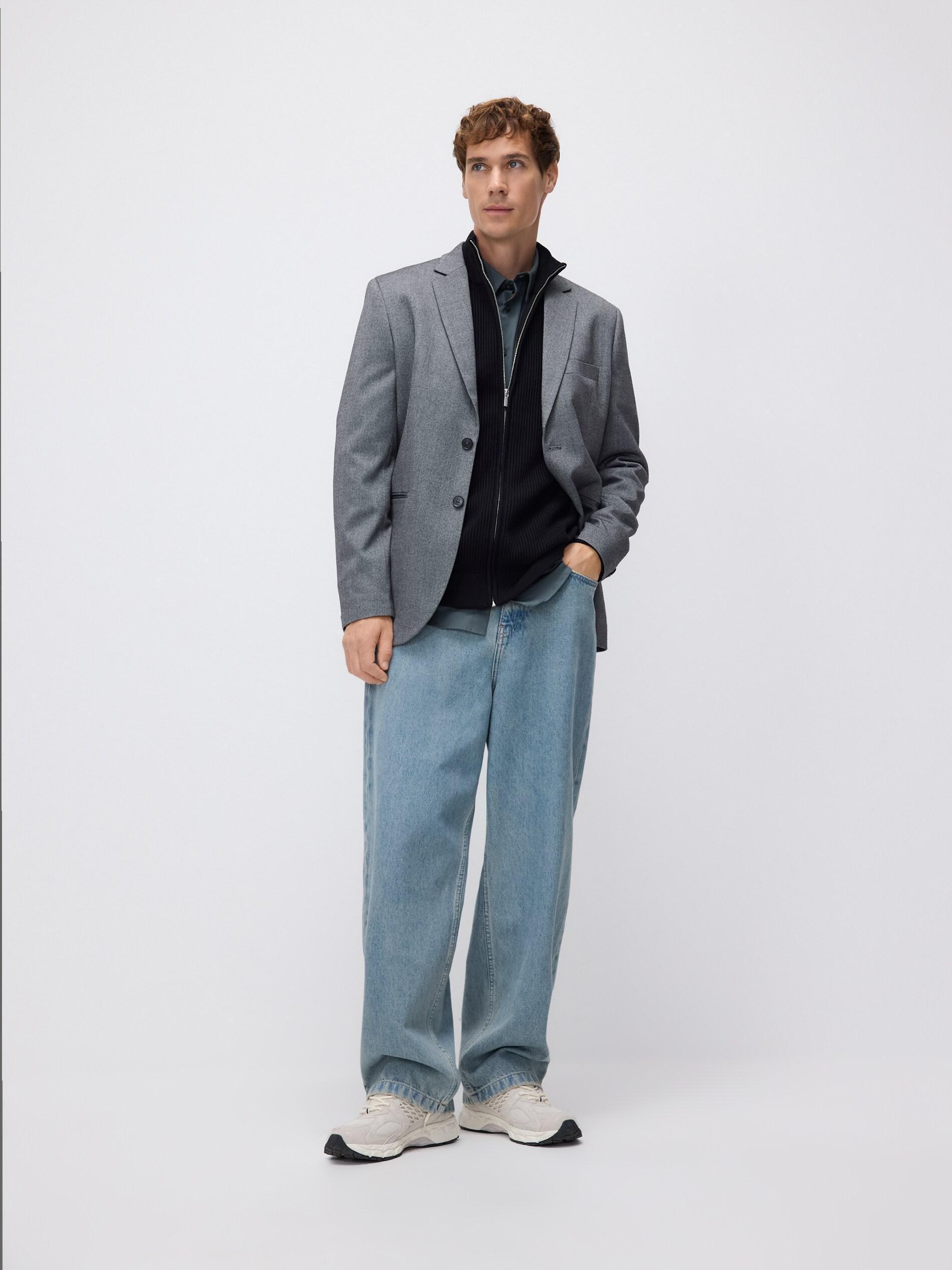 Black Zip Up Jumper With Stand Up Collar, Black, large image number 4