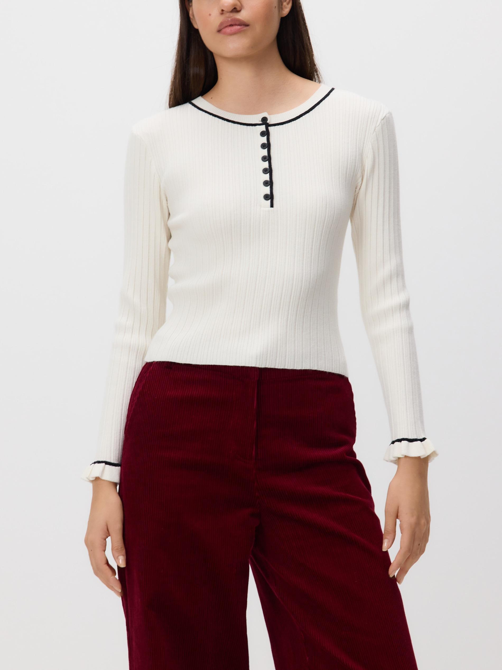 CREAM Rib knit jumper, Ivory, large image number 2