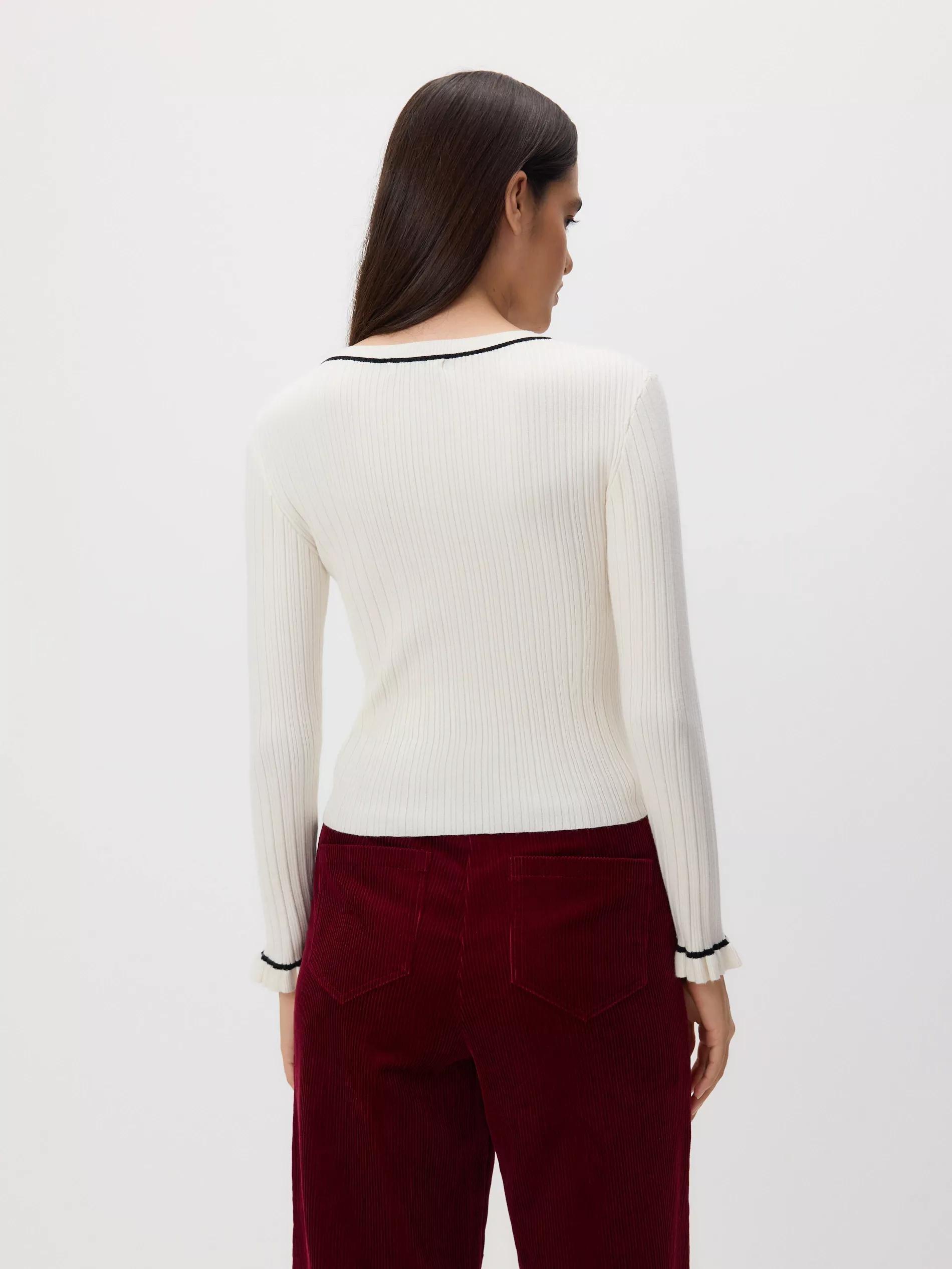 CREAM Rib knit jumper, Ivory, large image number 3