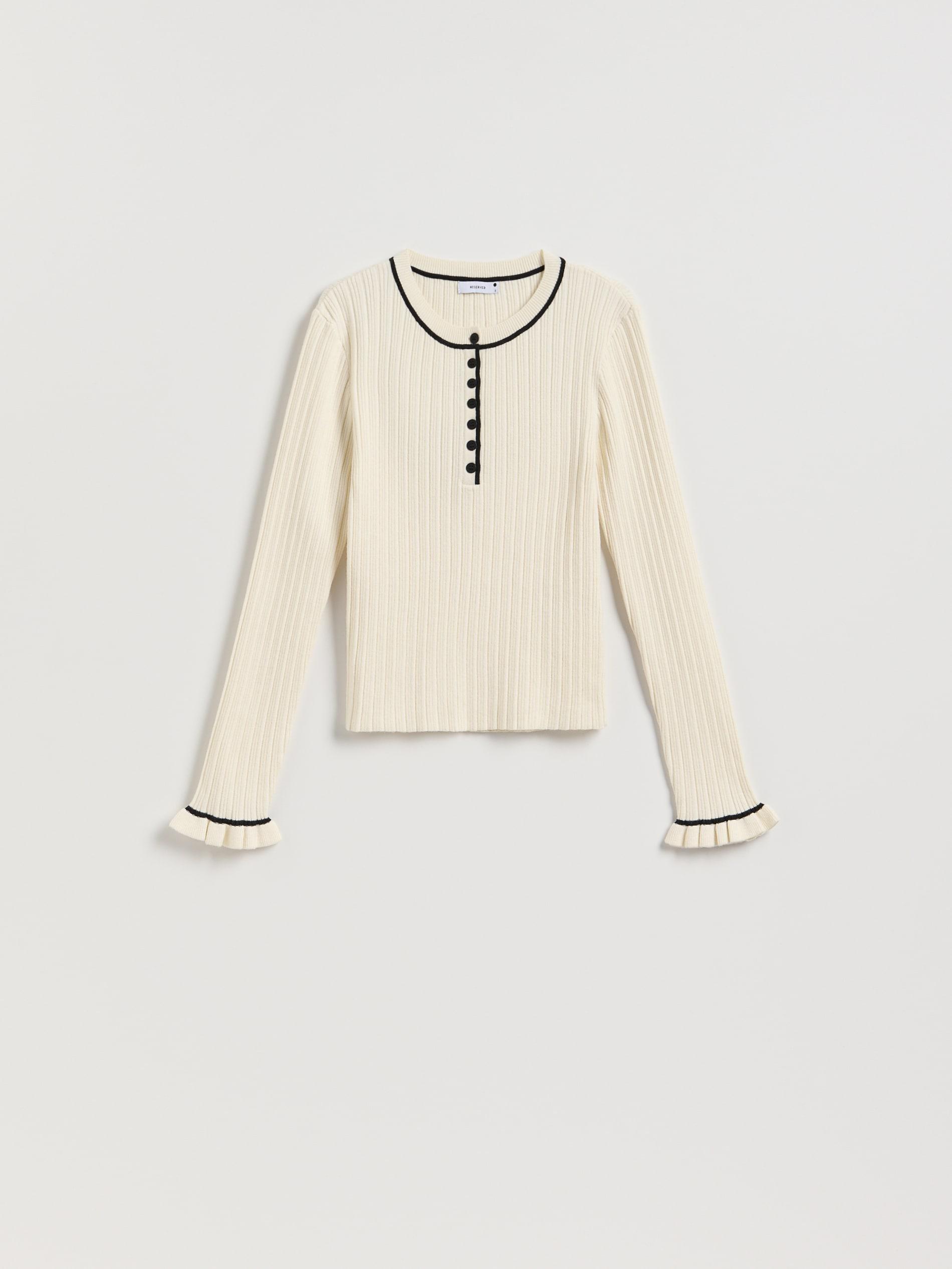 CREAM Rib knit jumper, Ivory, large image number 4