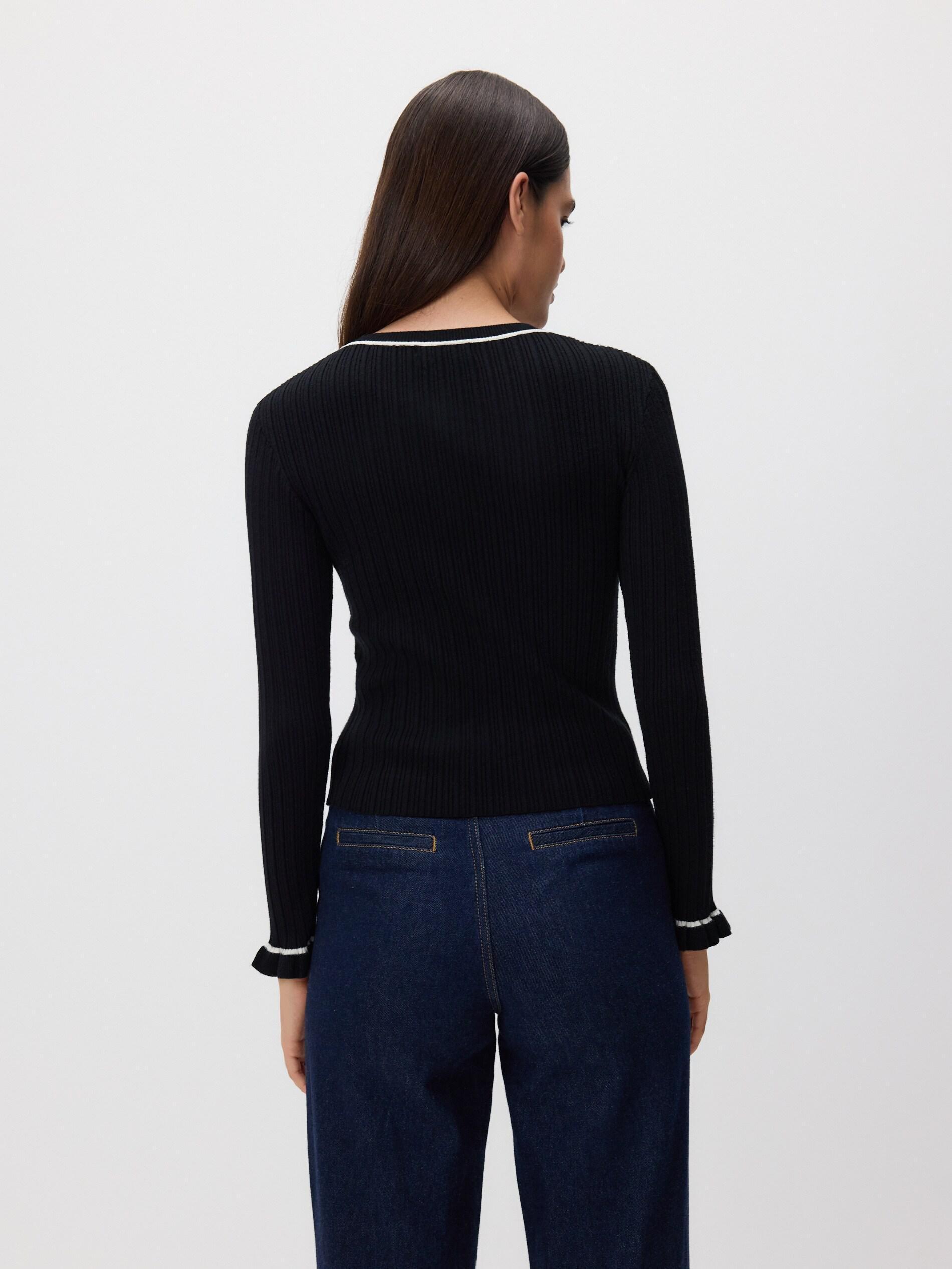 BLACK Rib knit jumper, Black, large image number 3