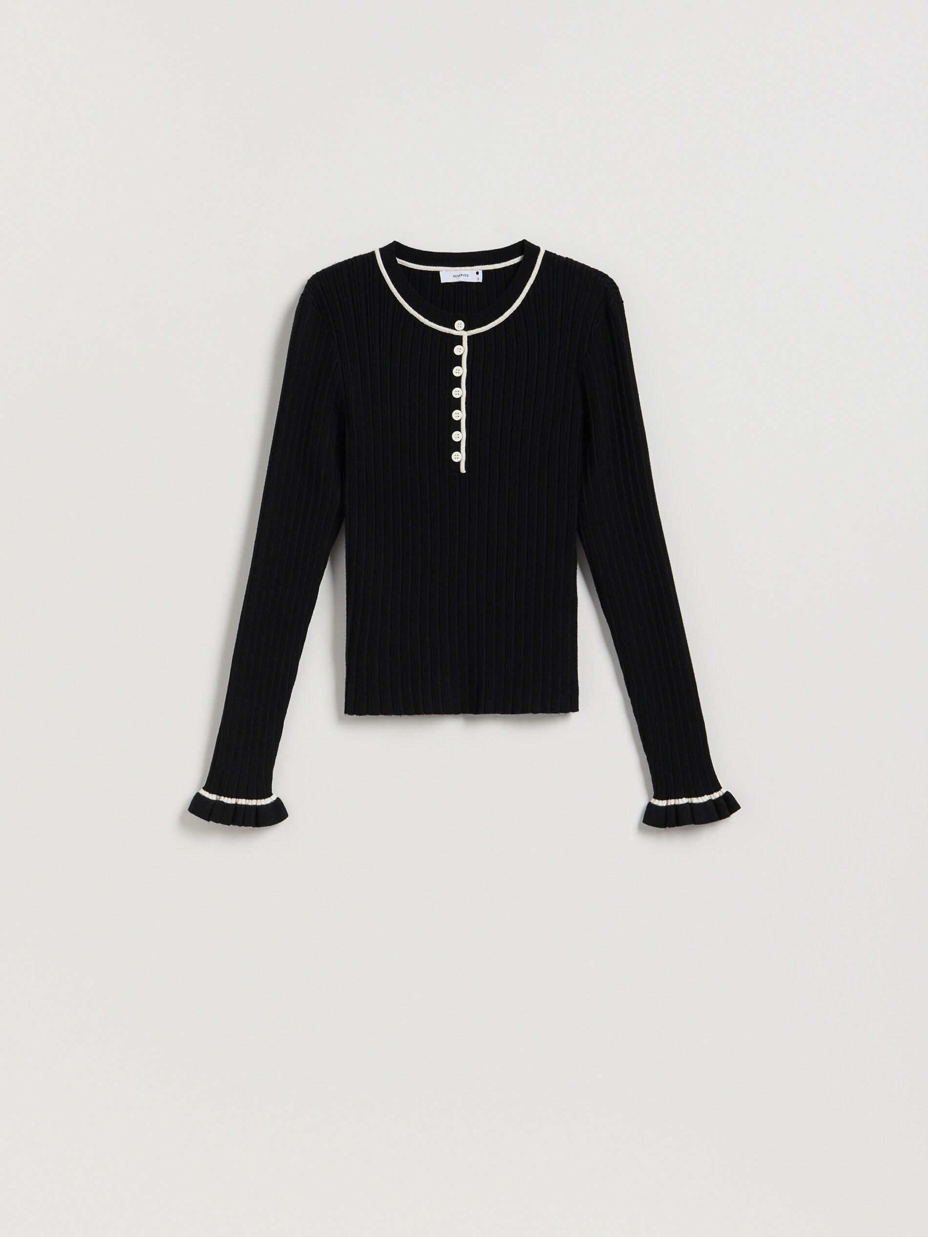 BLACK Rib knit jumper, Black, large image number 4