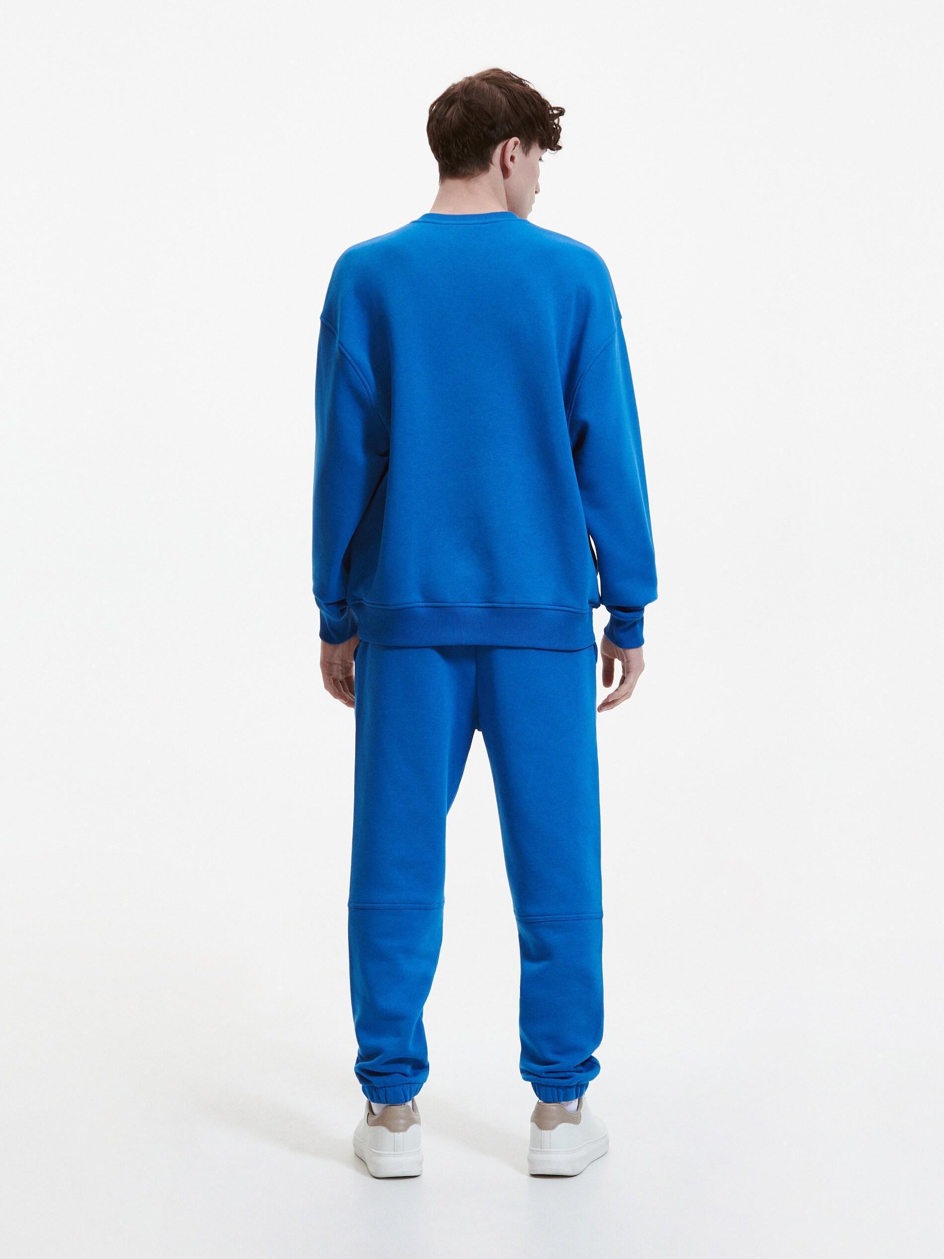 Blue Minimalist Print Sweatshirt, , large image number 5