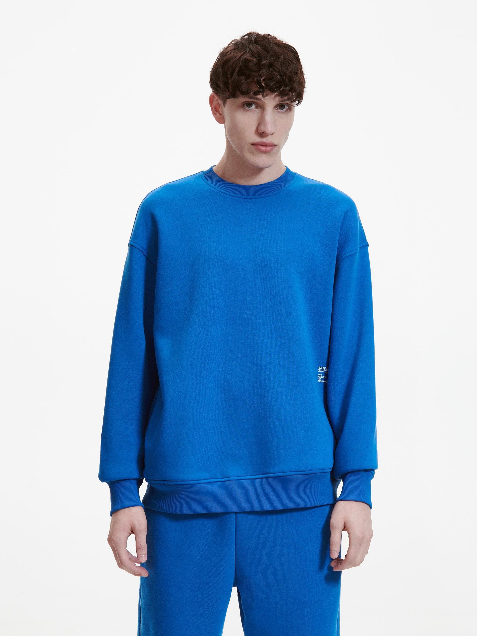 Blue Minimalist Print Sweatshirt, , large image number 6
