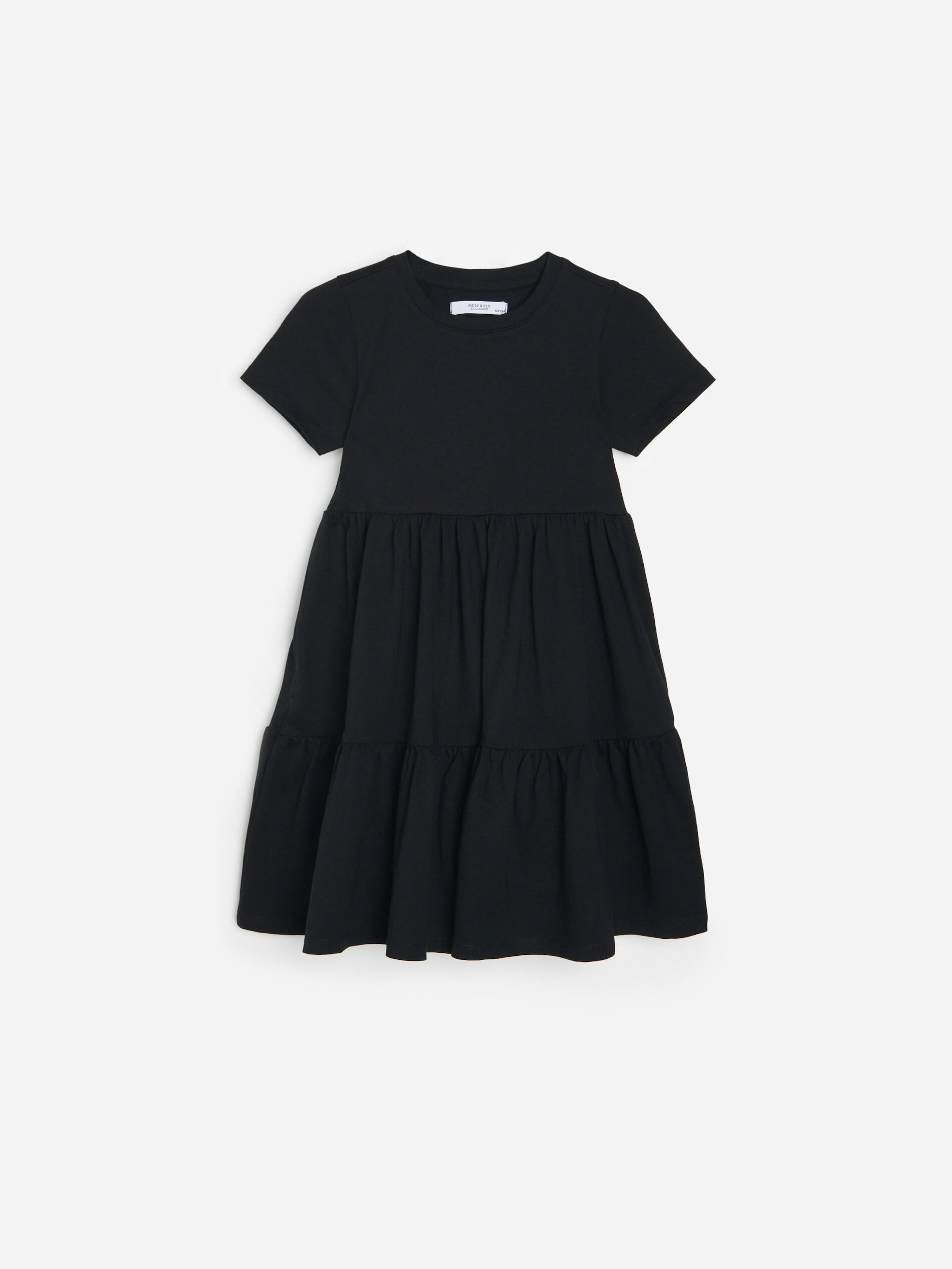 Black Tiered Dress, Kids Girl , , large image number 0