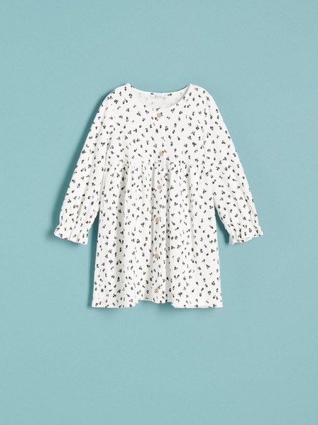 Reserved - Cream Flower Knitted Dress, Kids Girl