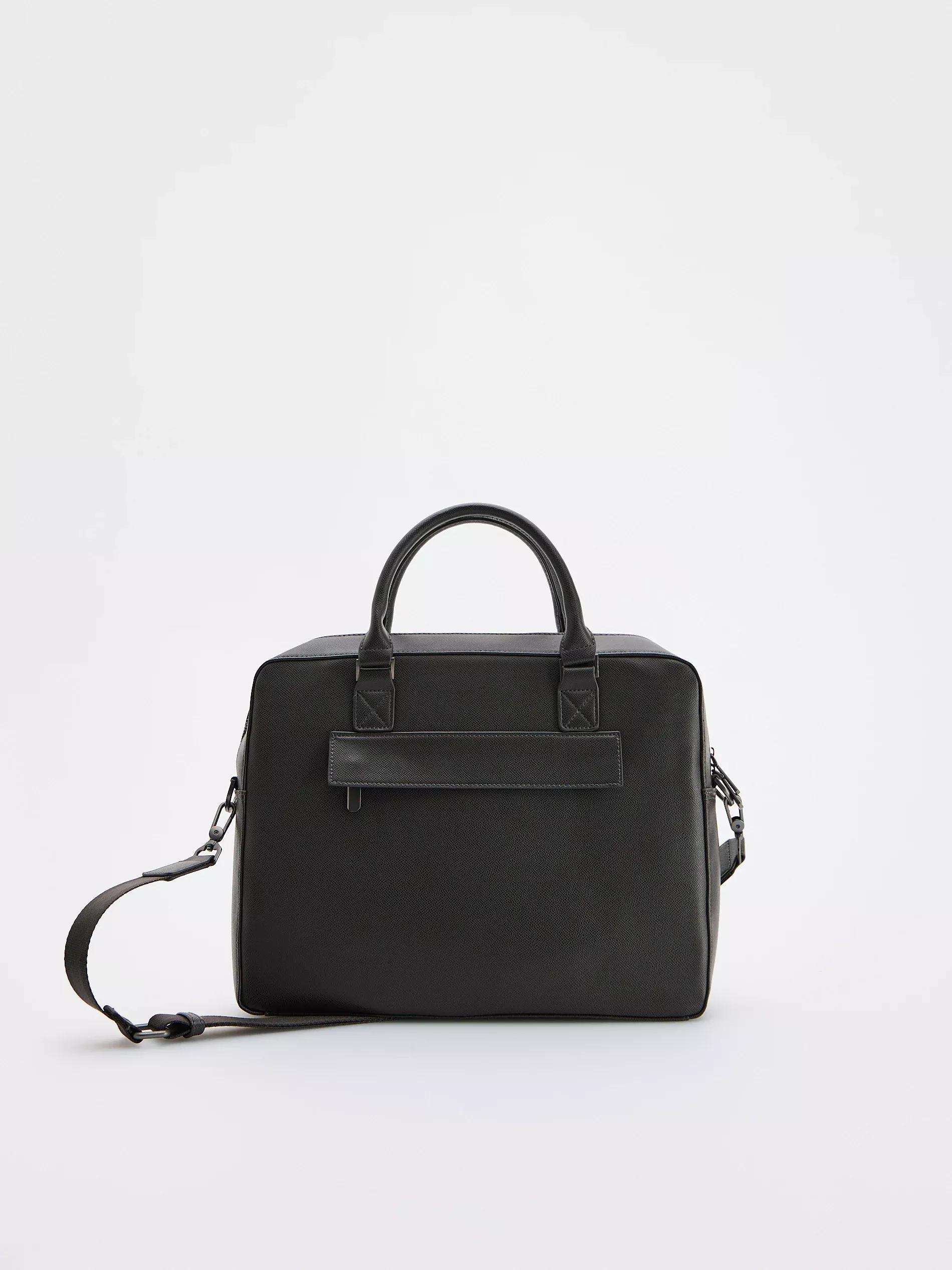 Brown Briefcase Shoulder Bag, Brown, large image number 3