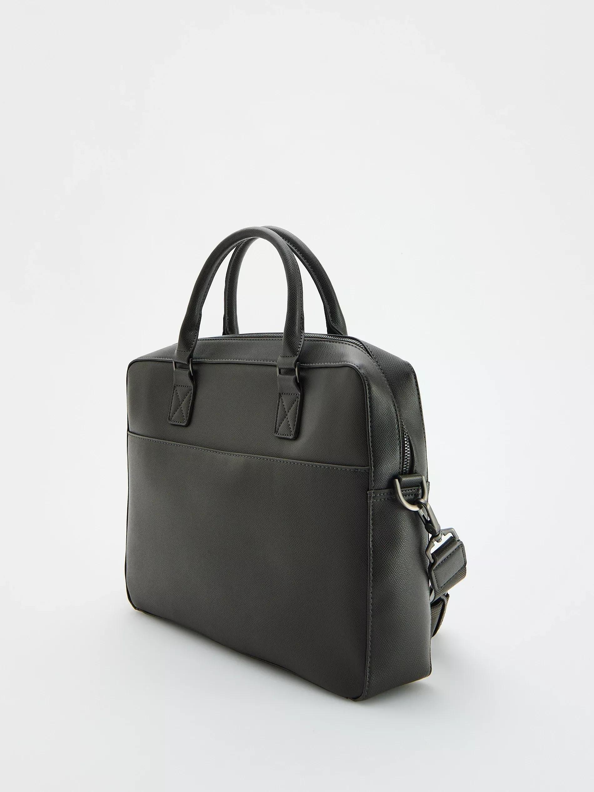 Brown Briefcase Shoulder Bag, Brown, large image number 5