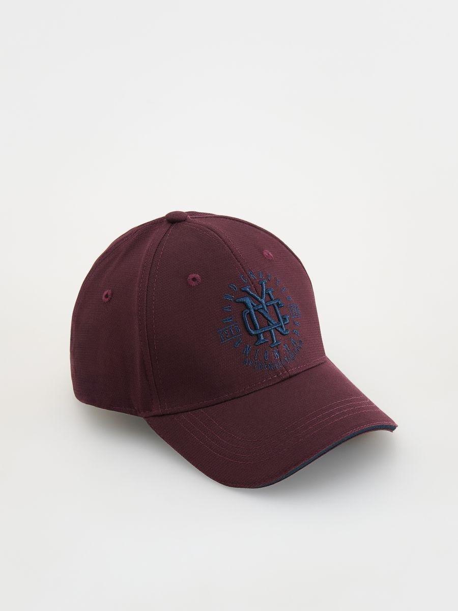 Maroon Baseball Cap, With Embroidery, Burgundy, large image number 0