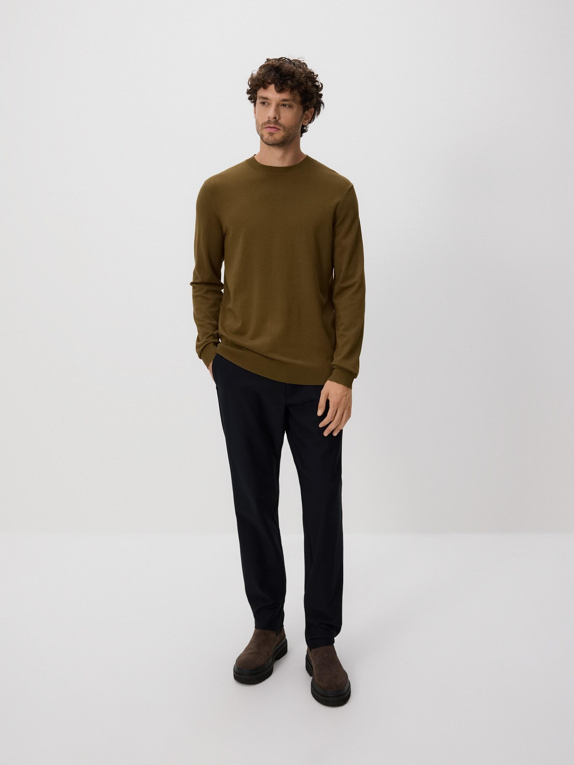 Green Viscose Rich Jumper, Khaki, large image number 1