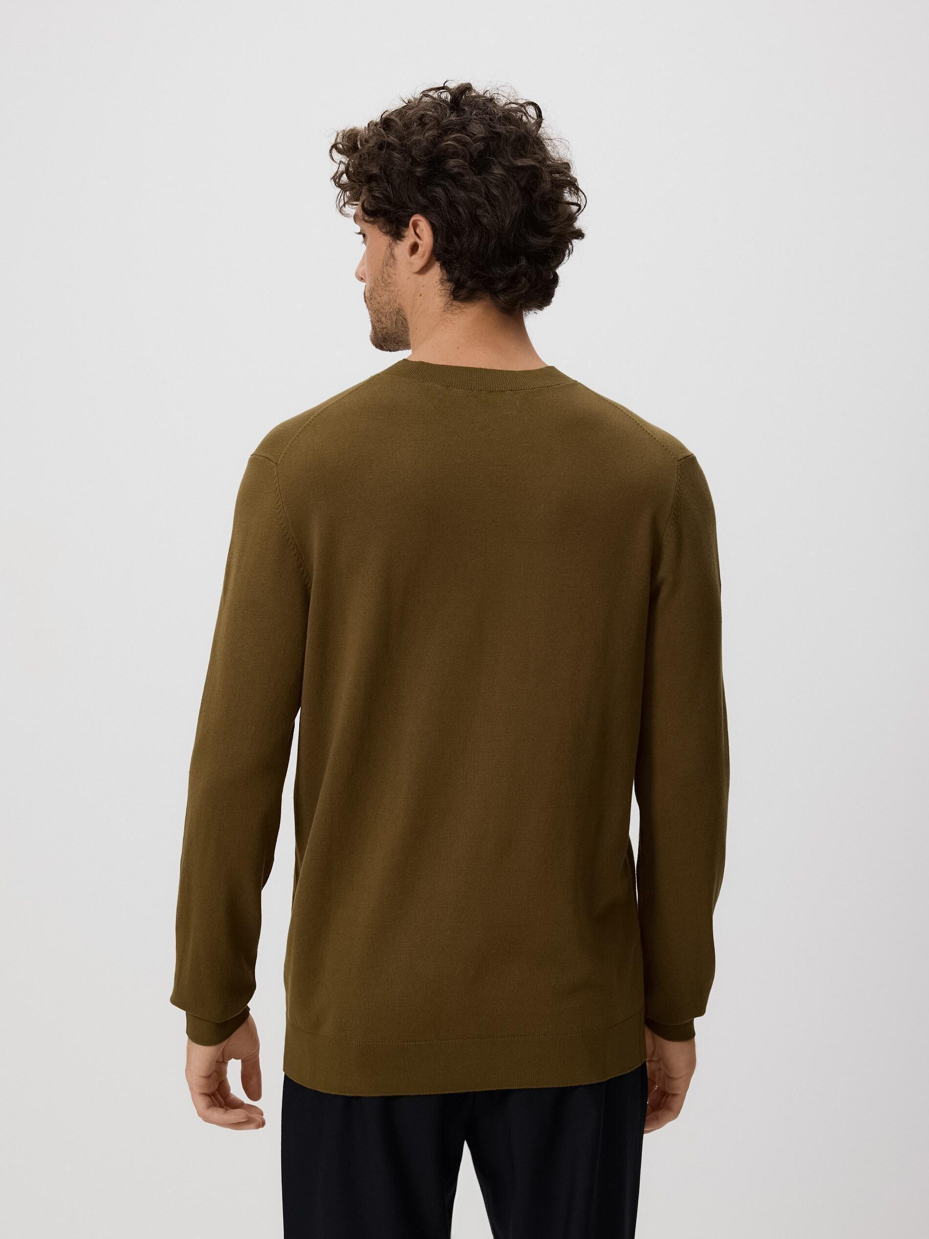 Green Viscose Rich Jumper, Khaki, large image number 3