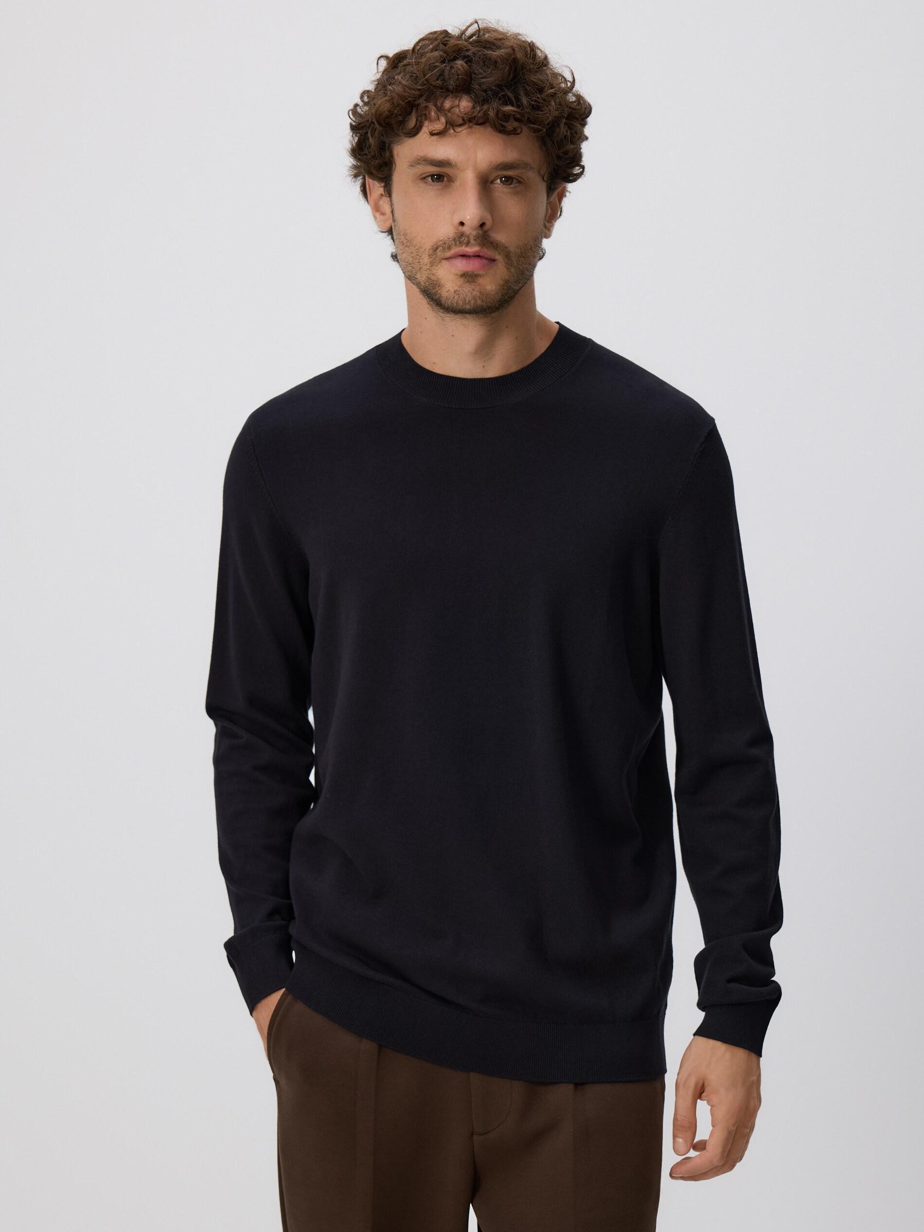 Black Viscose Rich Jumper, Black, large image number 0