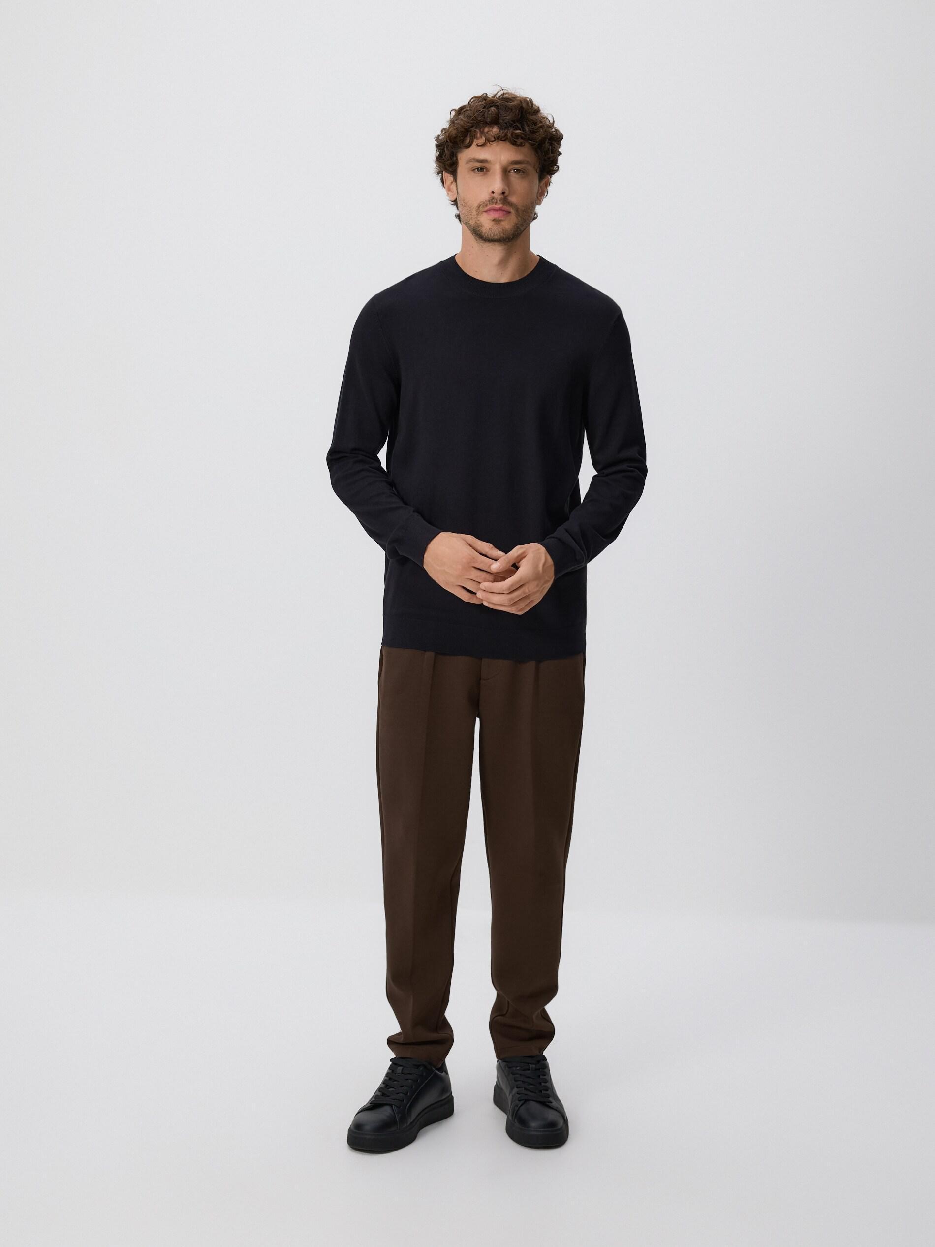 Black Viscose Rich Jumper, Black, large image number 1