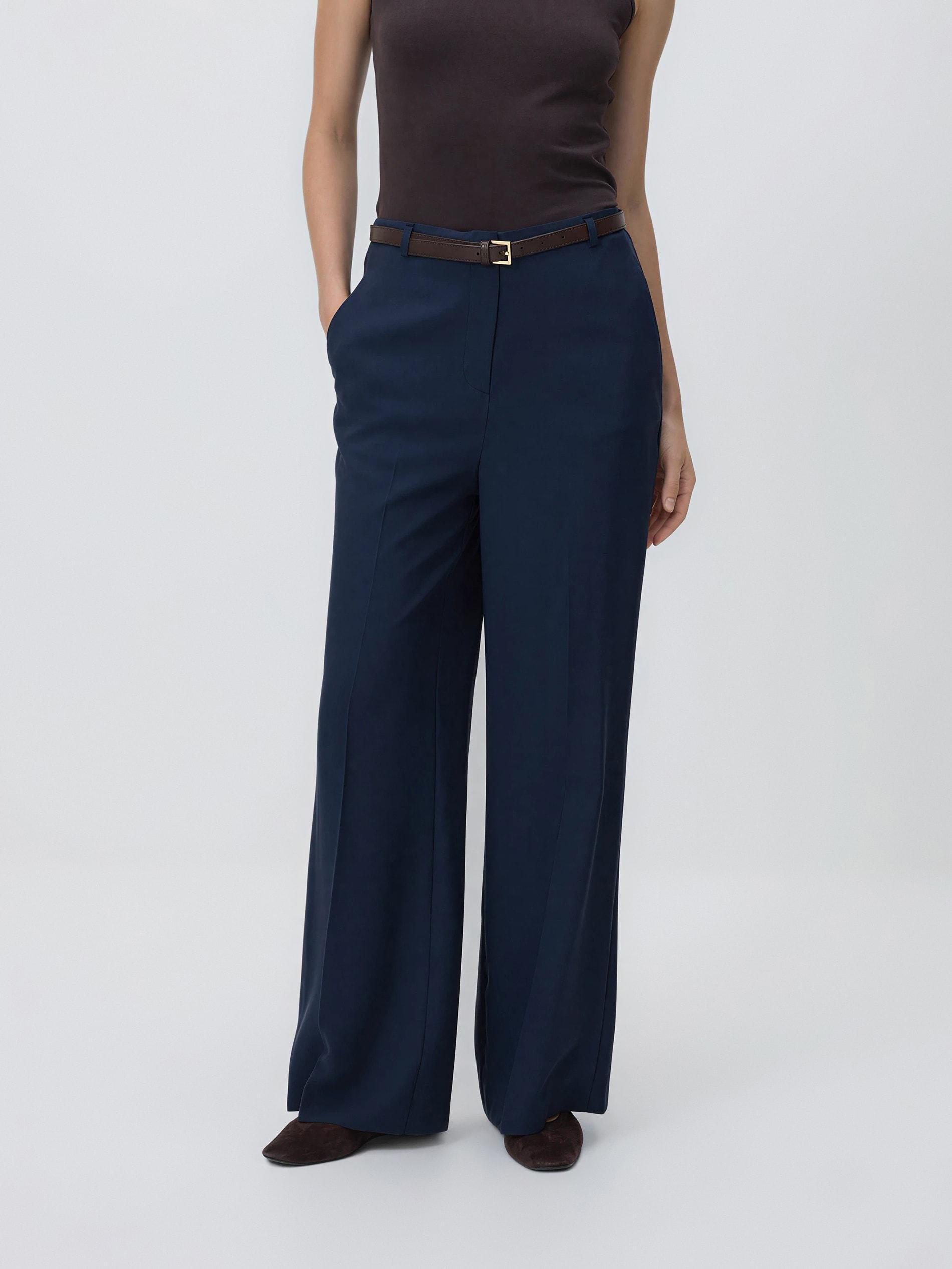 Navy Modal Rich Trousers, Navy, large image number 0