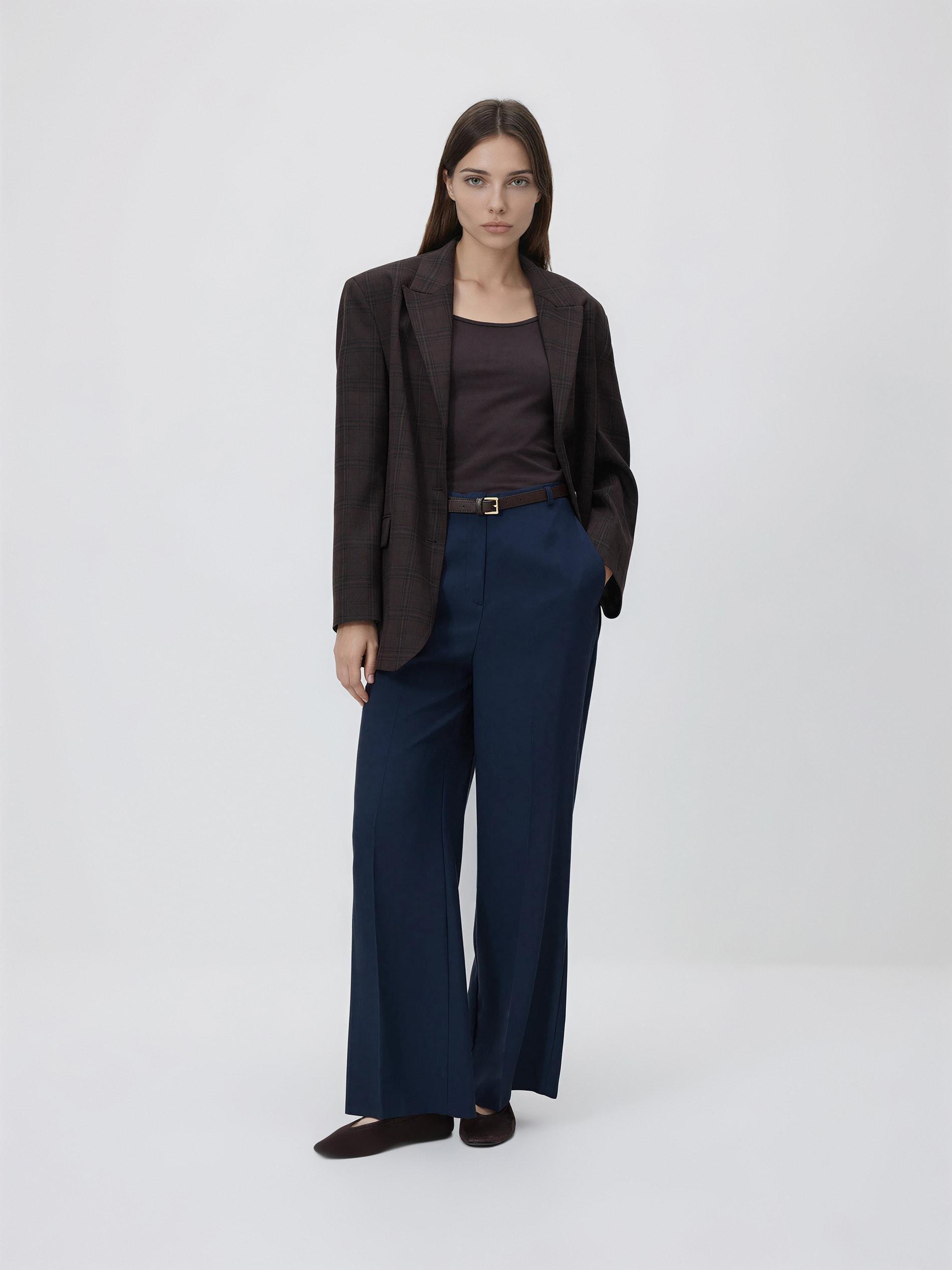 Navy Modal Rich Trousers, Navy, large image number 2