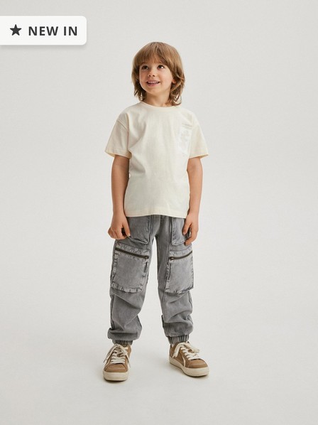Reserved - Grey Pocket Detailed Trousers, Kids Boys