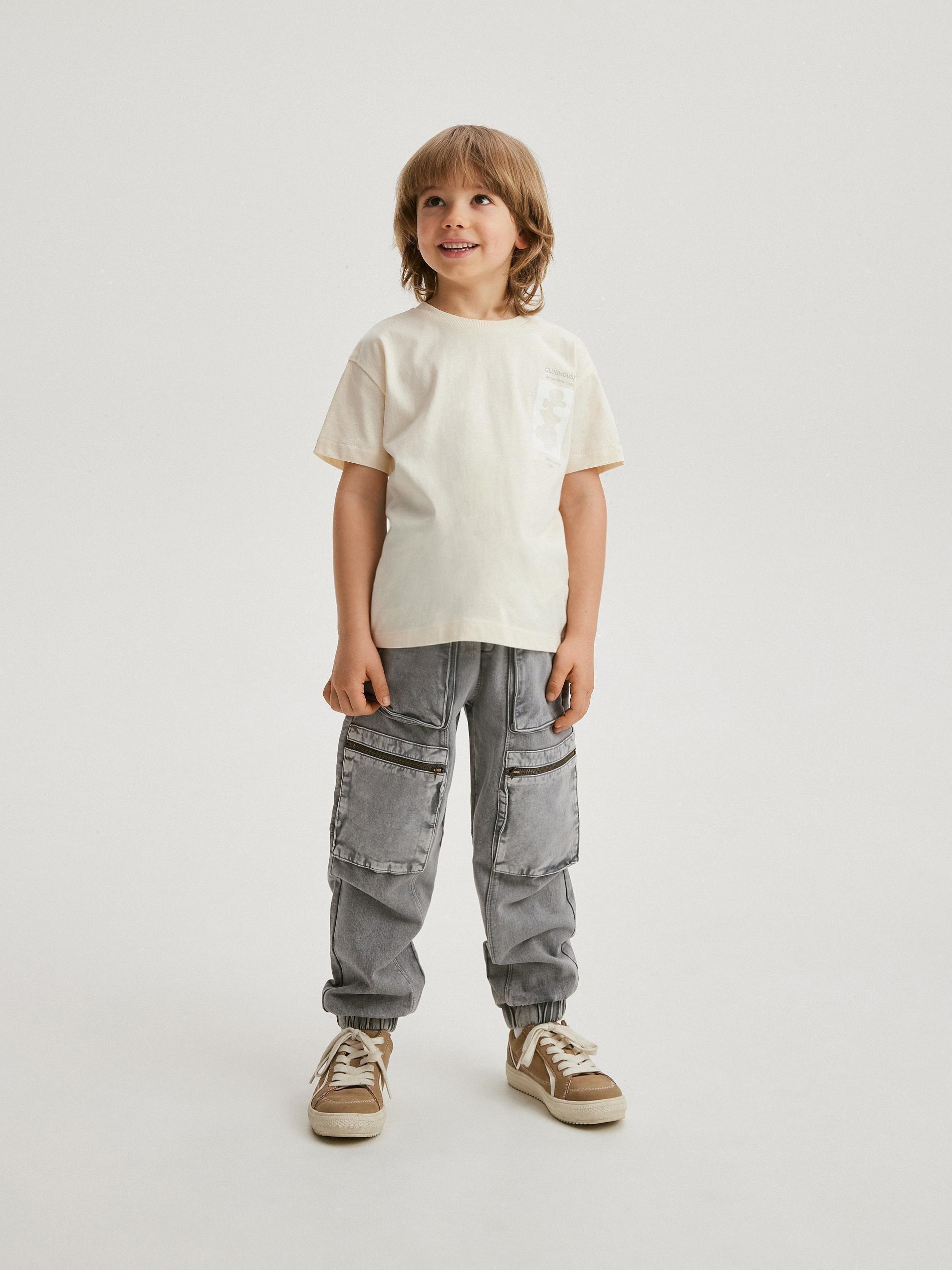 Grey Elastic Waistband Jogger, Kids Boys, , large image number 1
