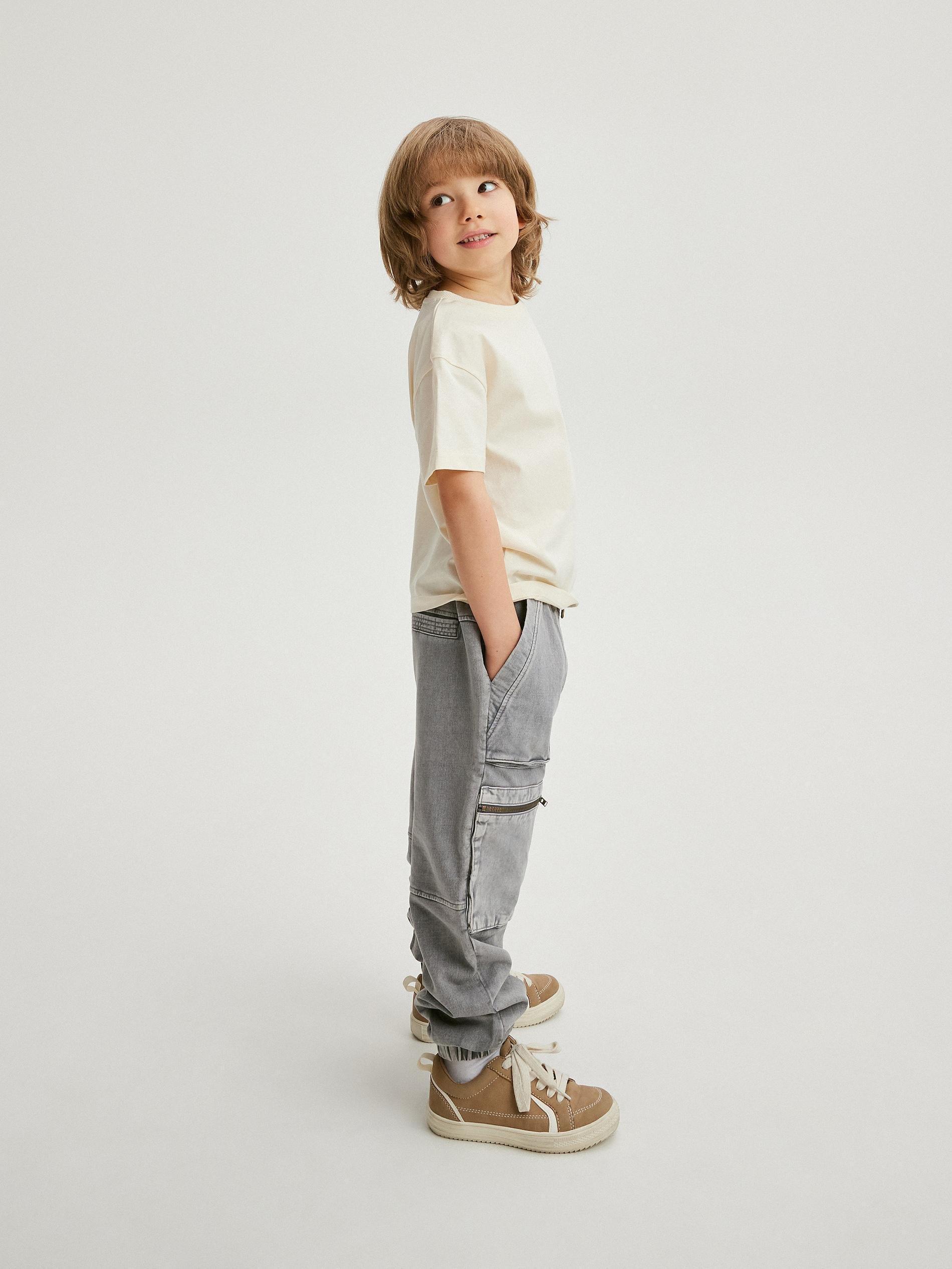 Grey Elastic Waistband Jogger, Kids Boys, , large image number 6