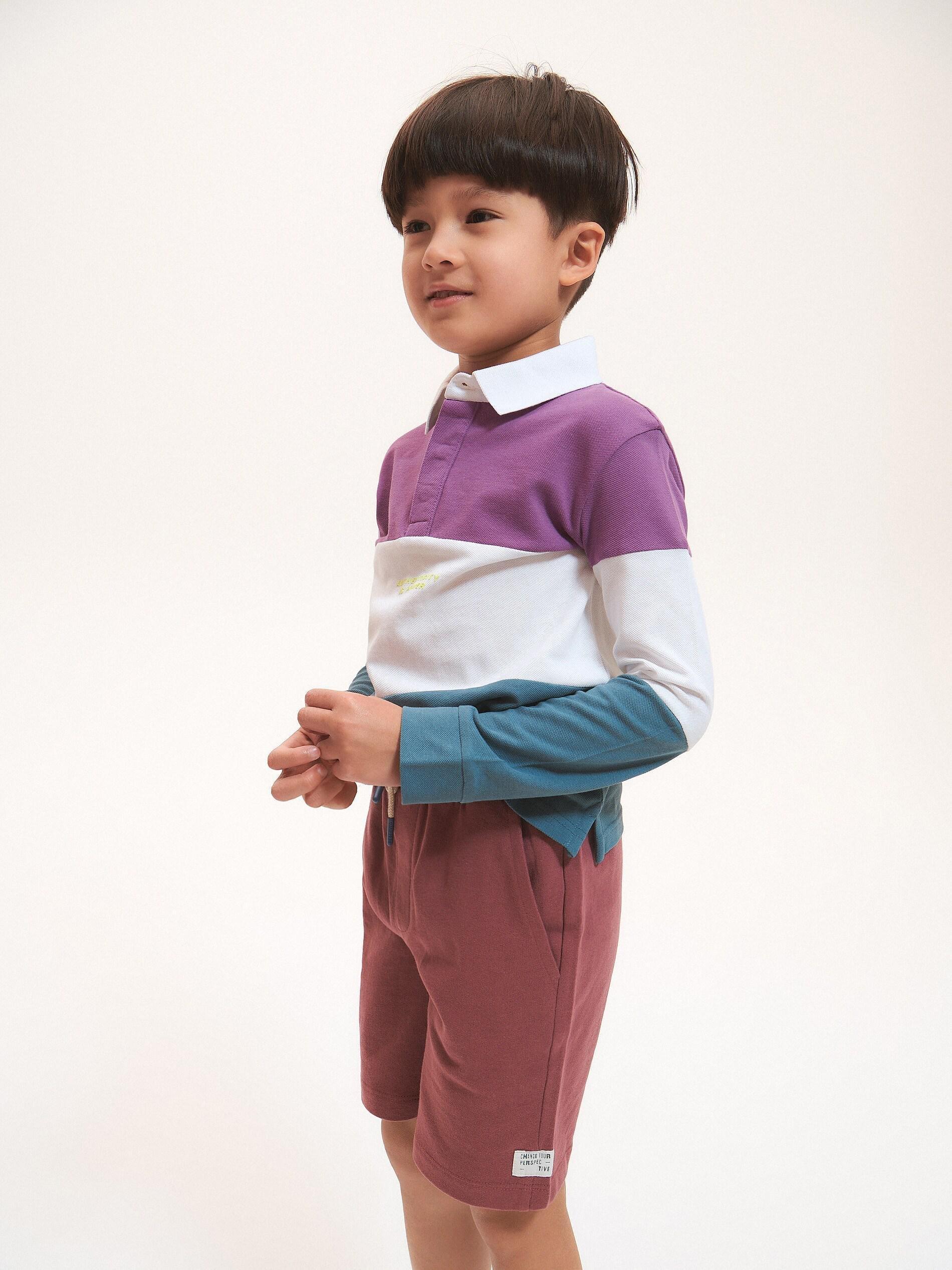 Mauve Cotton Shorts With Pockets, , large image number 1