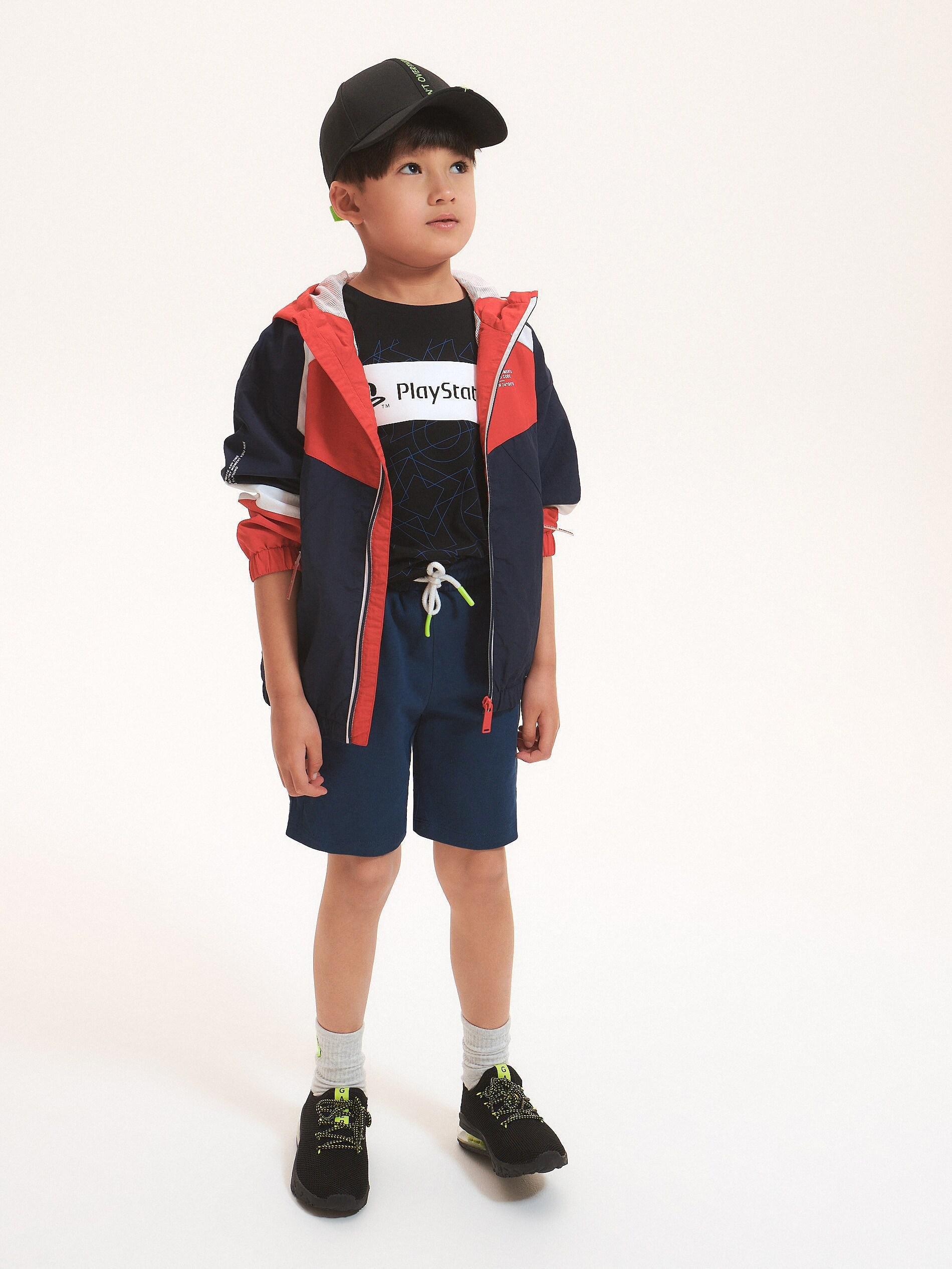 Navy Cotton Shorts With Pockets, , large image number 0