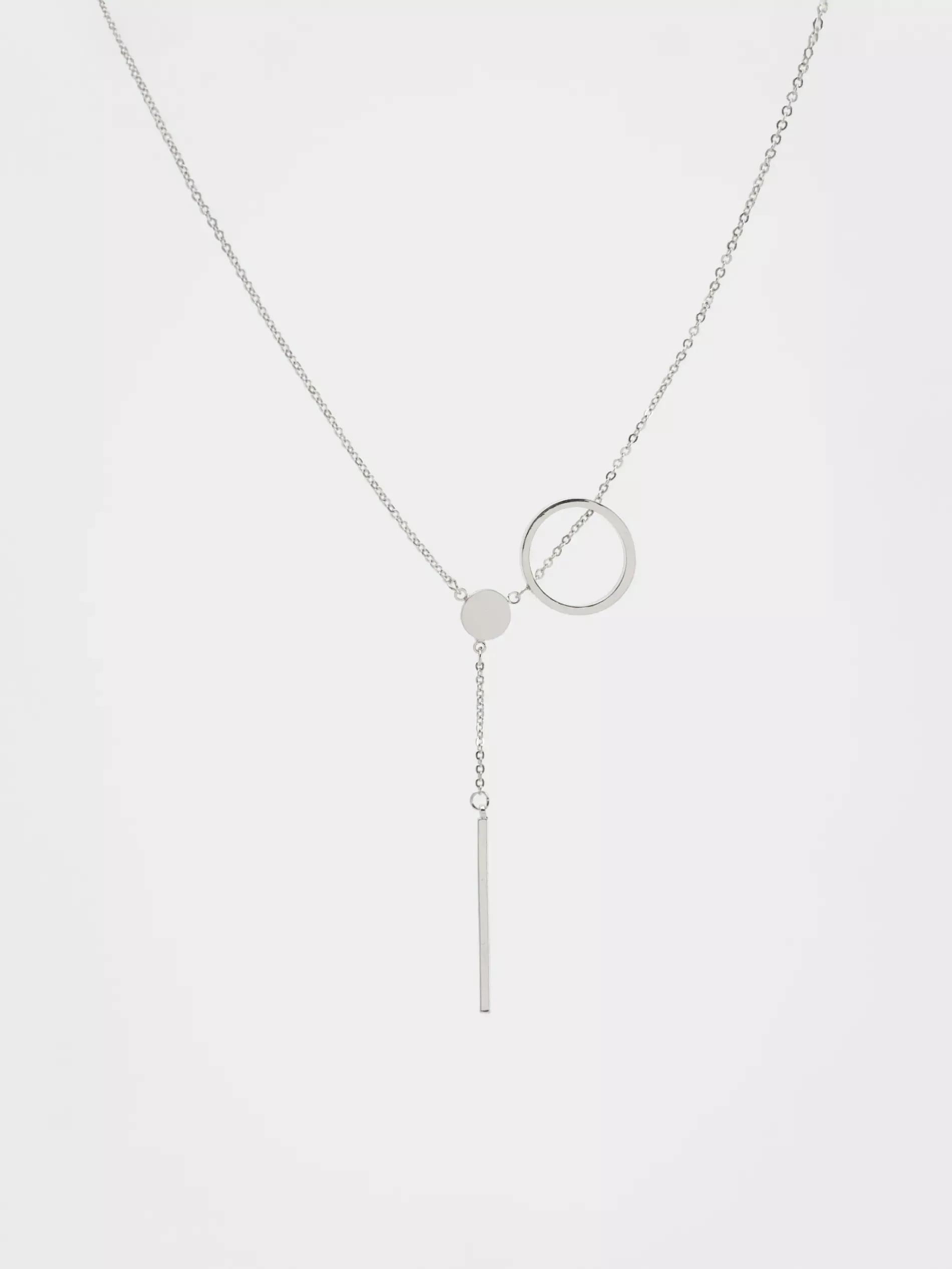 Silver Necklace With Pendant, Silver, large image number 0
