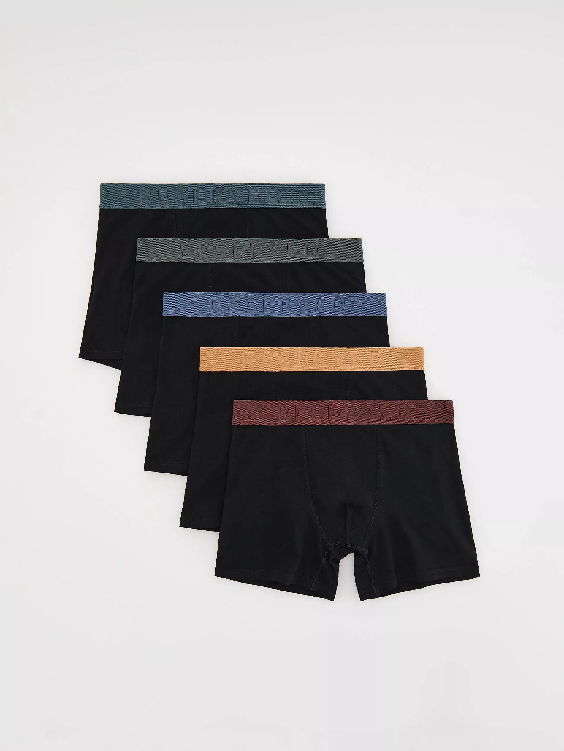 Black Long Boxers 5 Pack, Black, large image number 0