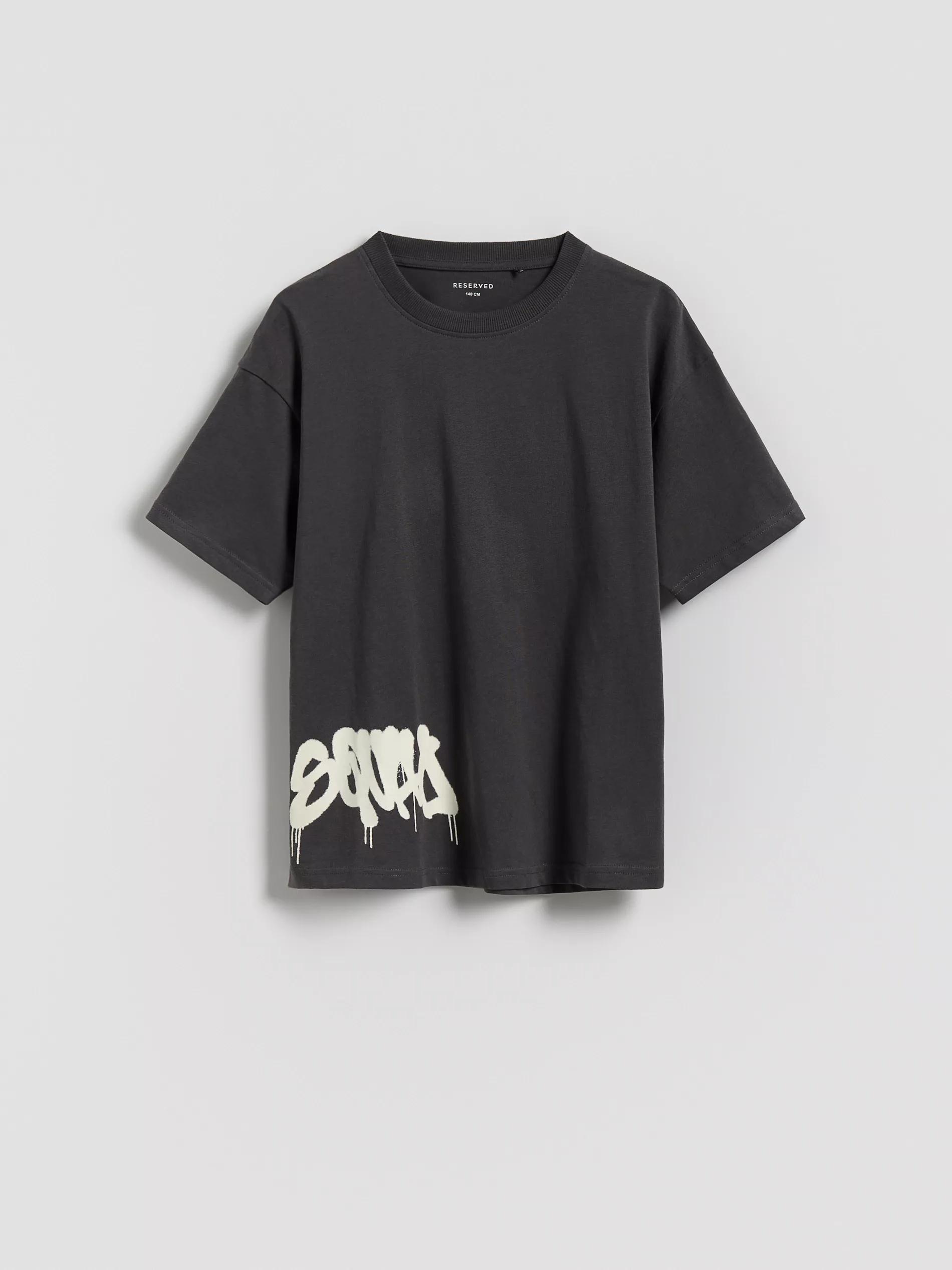 DARK GREY Oversized cotton rich T-shirt, Grey, large image number 1