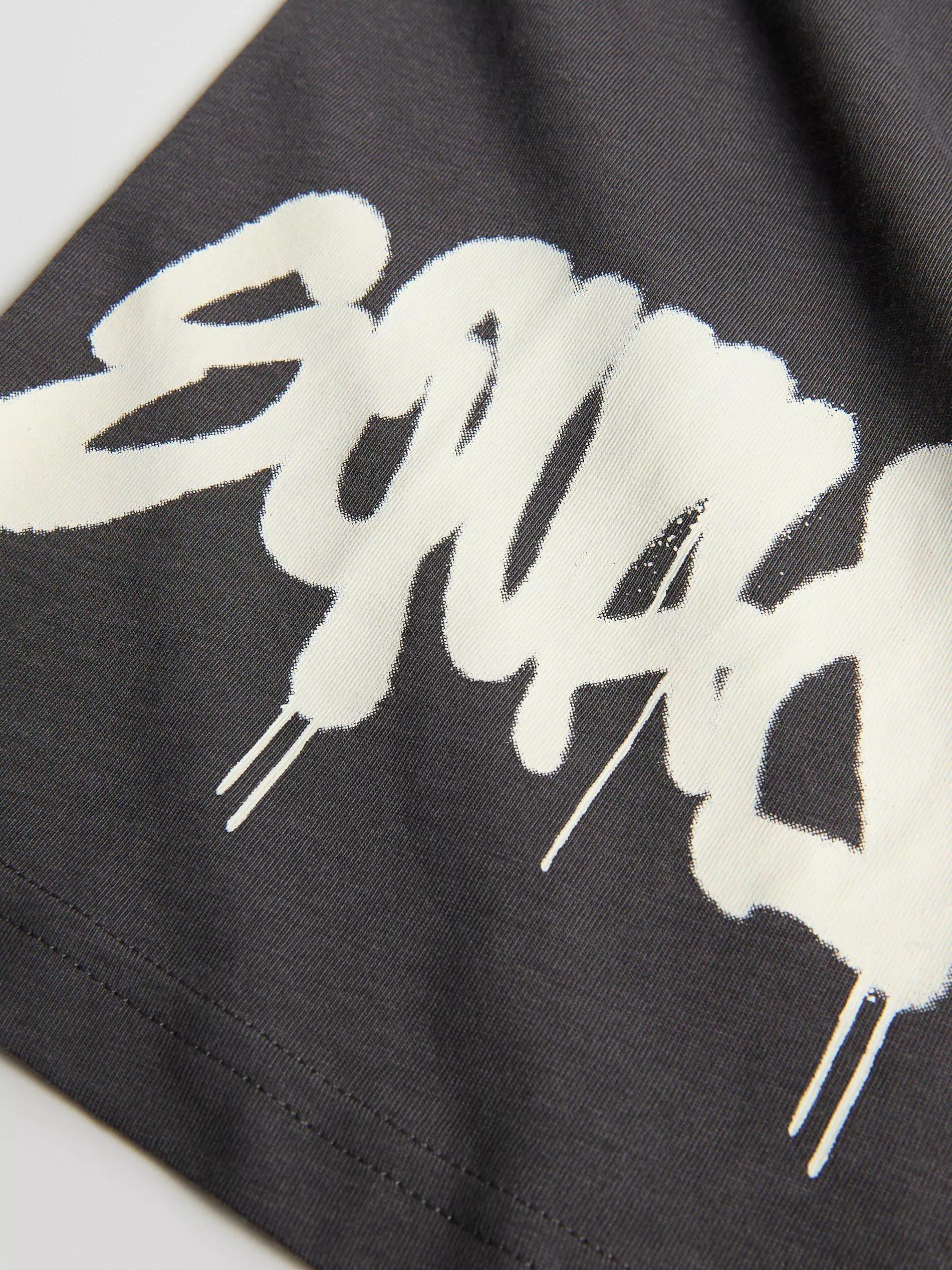 DARK GREY Oversized cotton rich T-shirt, Grey, large image number 2