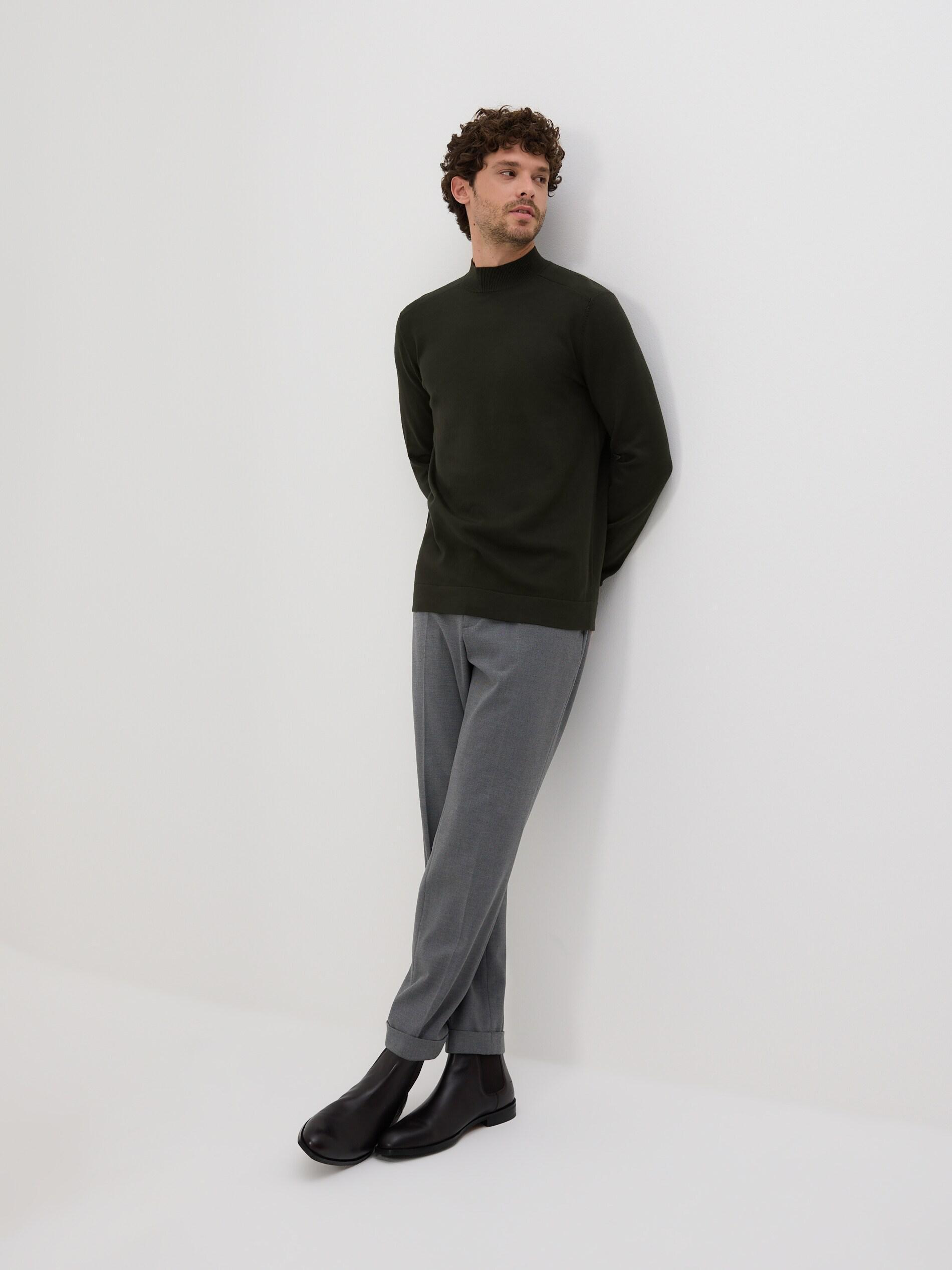 Brown Viscose Blend Jumper, Khaki, large image number 2