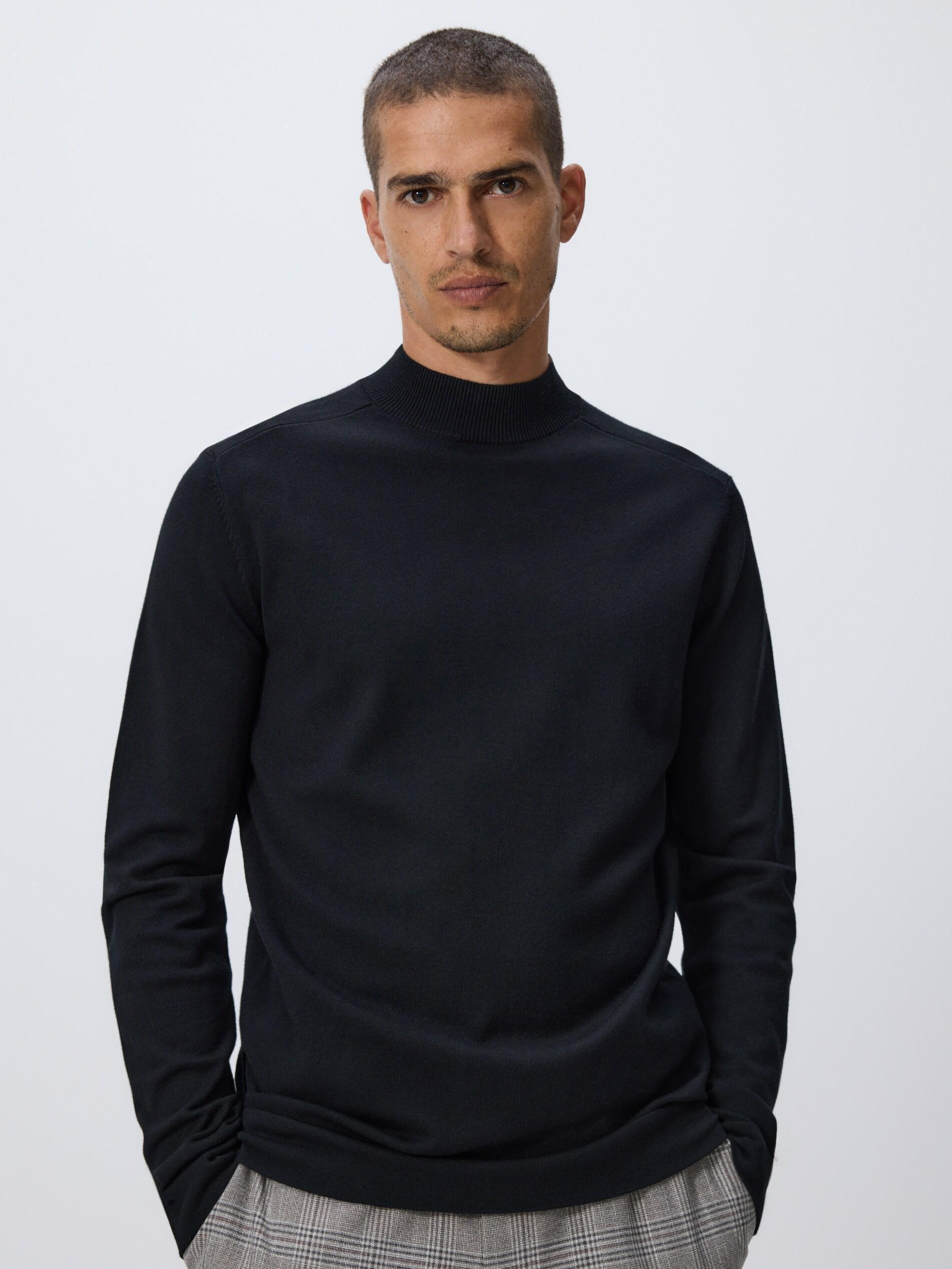 Black Viscose Blend Jumper, Black, large image number 0