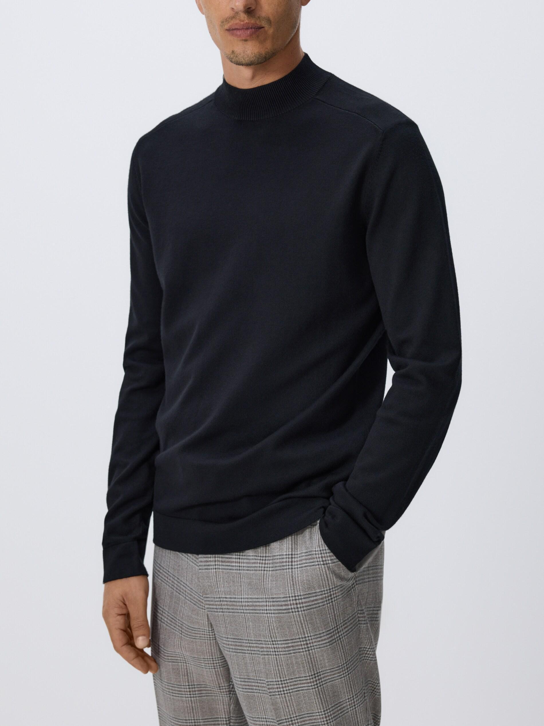 Black Viscose Blend Jumper, Black, large image number 1