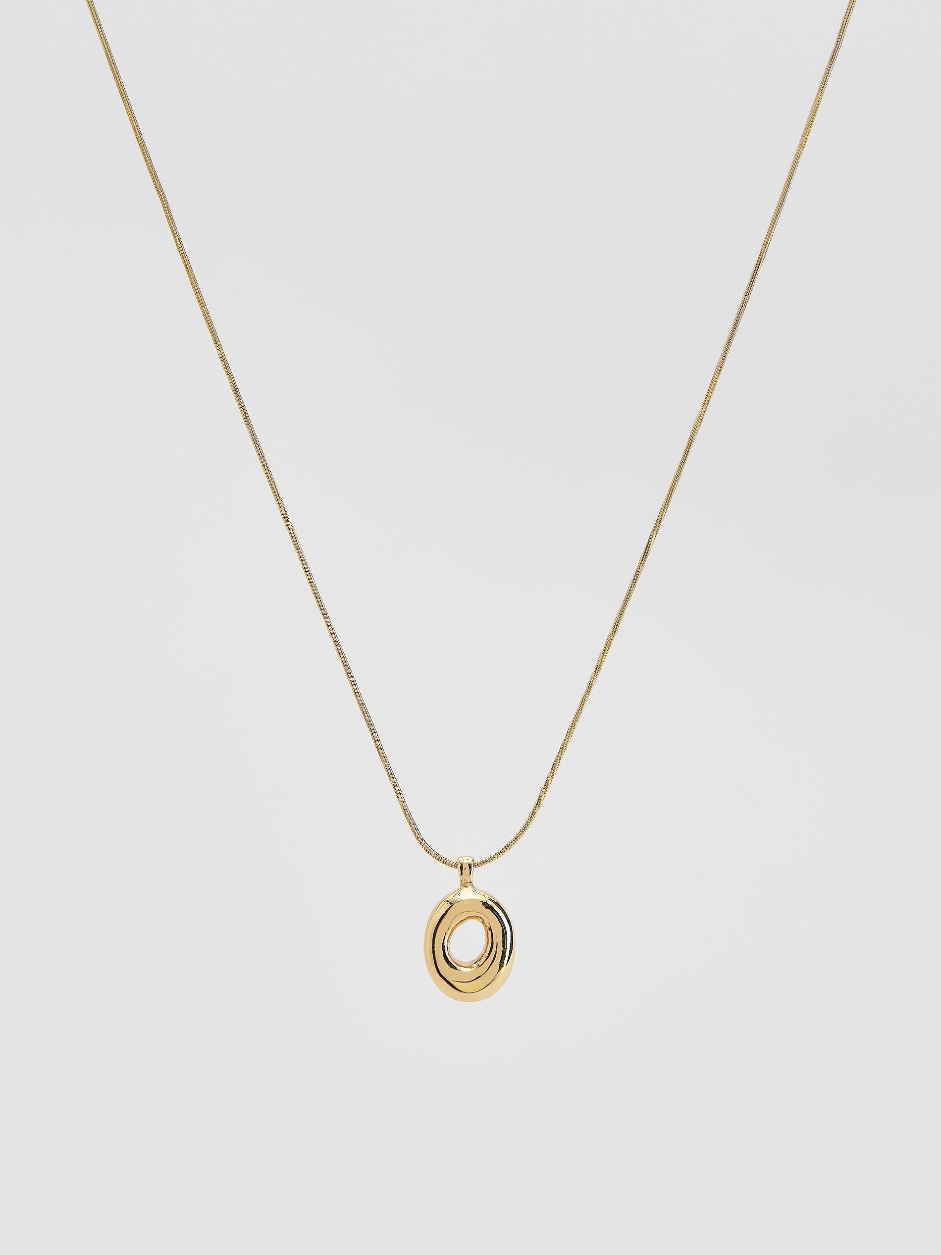 Gold Necklace With Pendant, Golden, large image number 0
