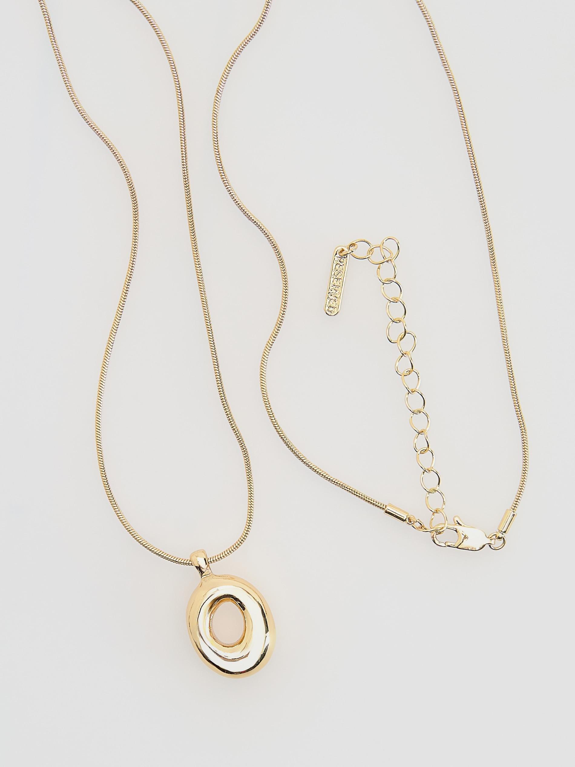 Gold Necklace With Pendant, Golden, large image number 1