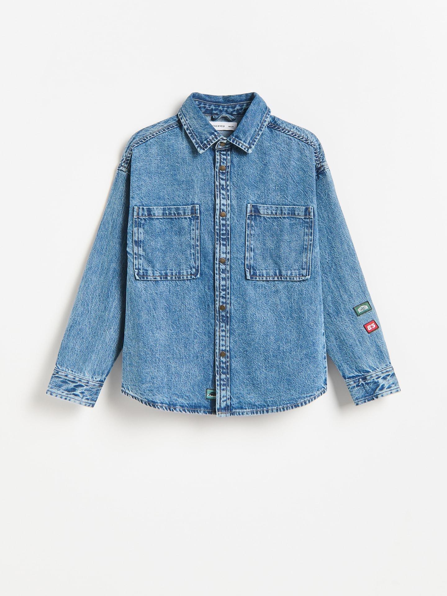 Navy Denim Shirt, Navy, medium