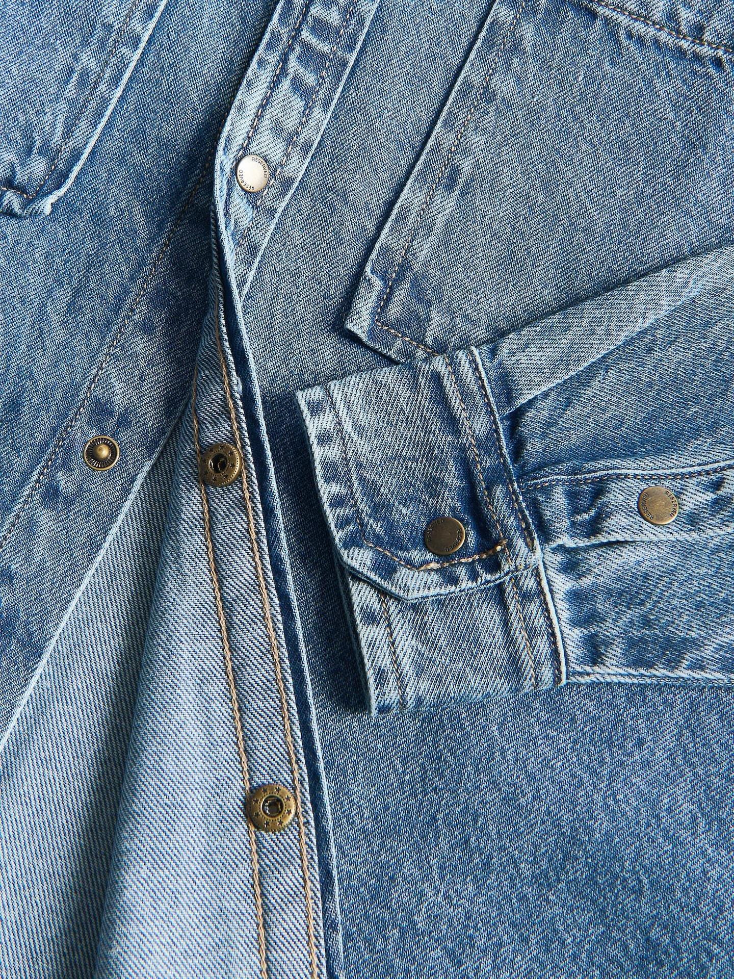 Navy Denim Shirt, Navy, medium