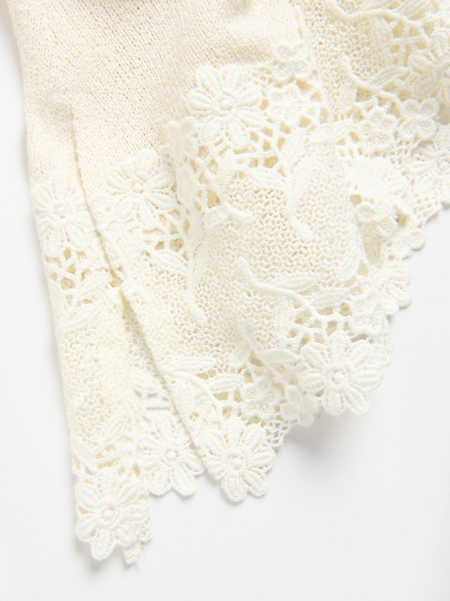 Cream Lace Blouse, Ivory, large image number 1