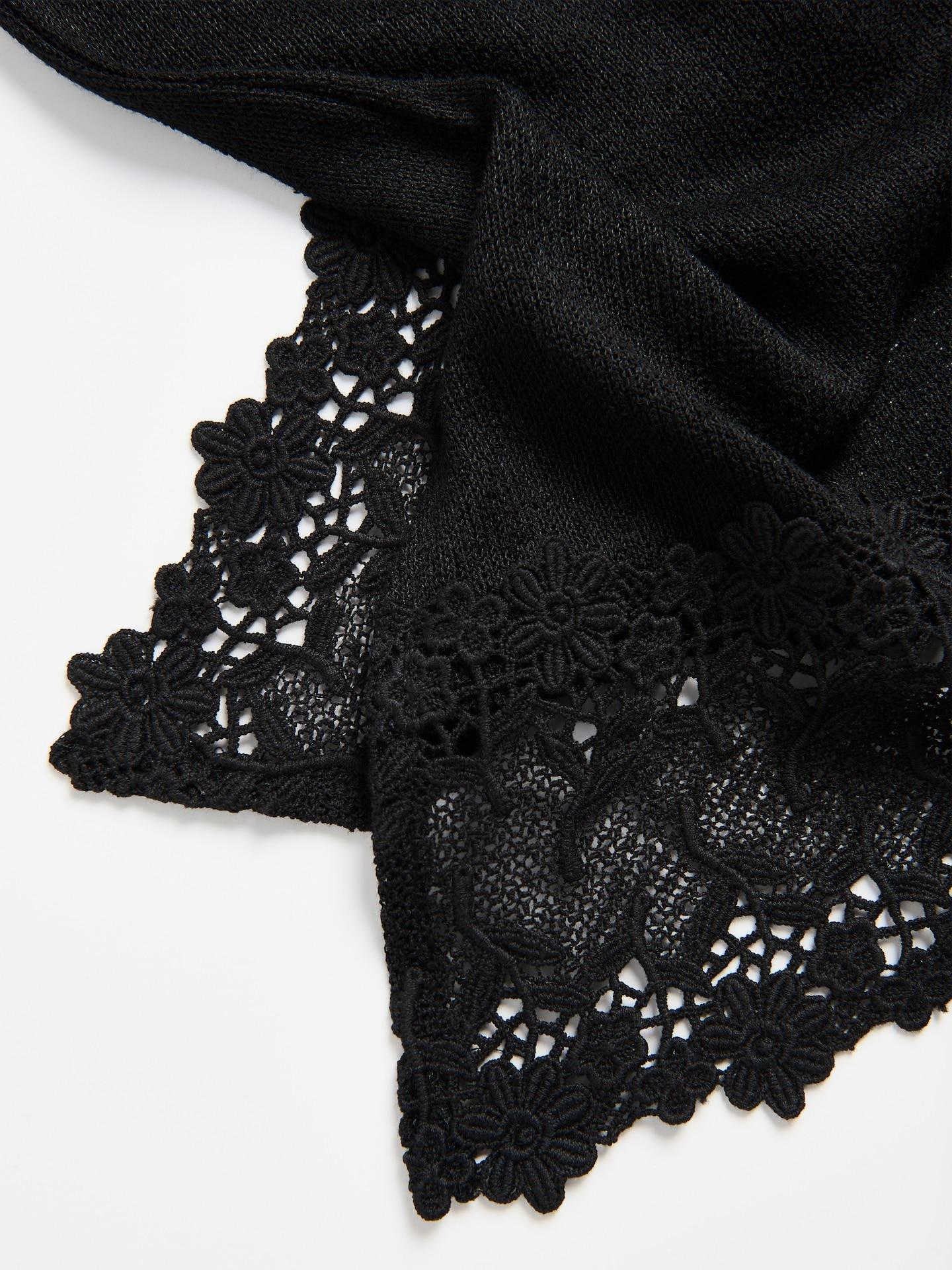 Black Lace Blouse, Black, large image number 1